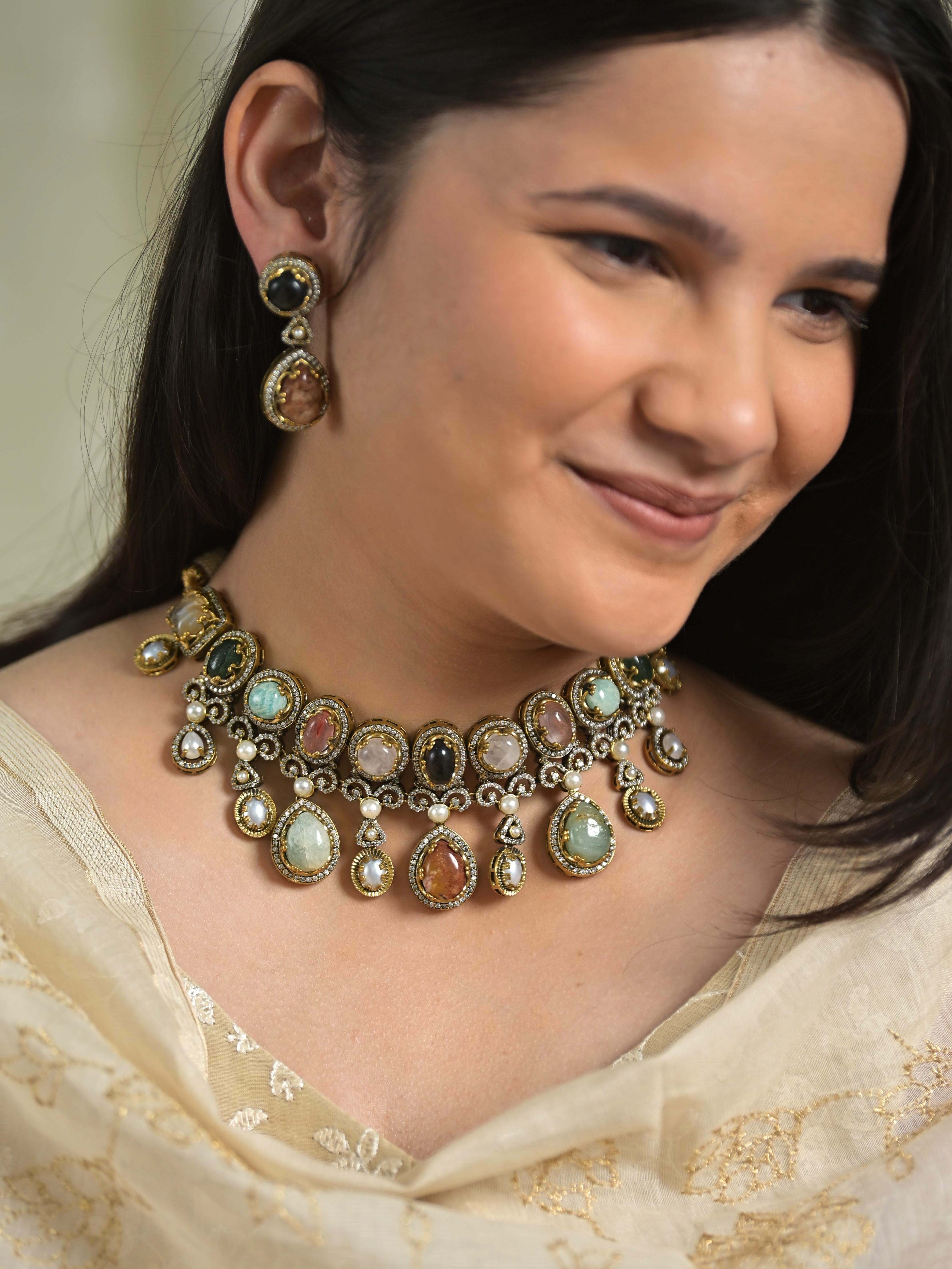 Celestia Multi Stone Choker Set