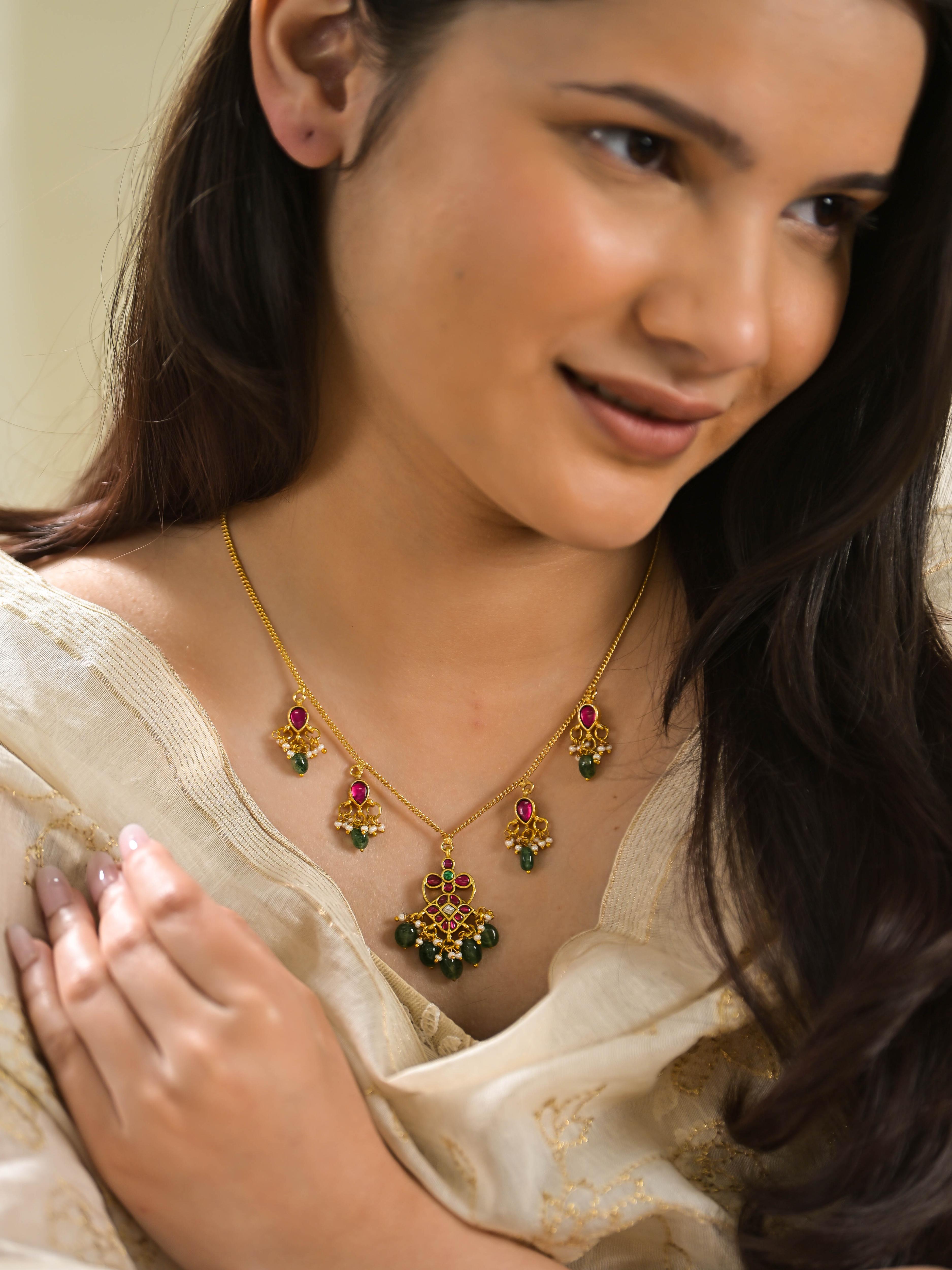 Kasturi Jadau Chain Necklace