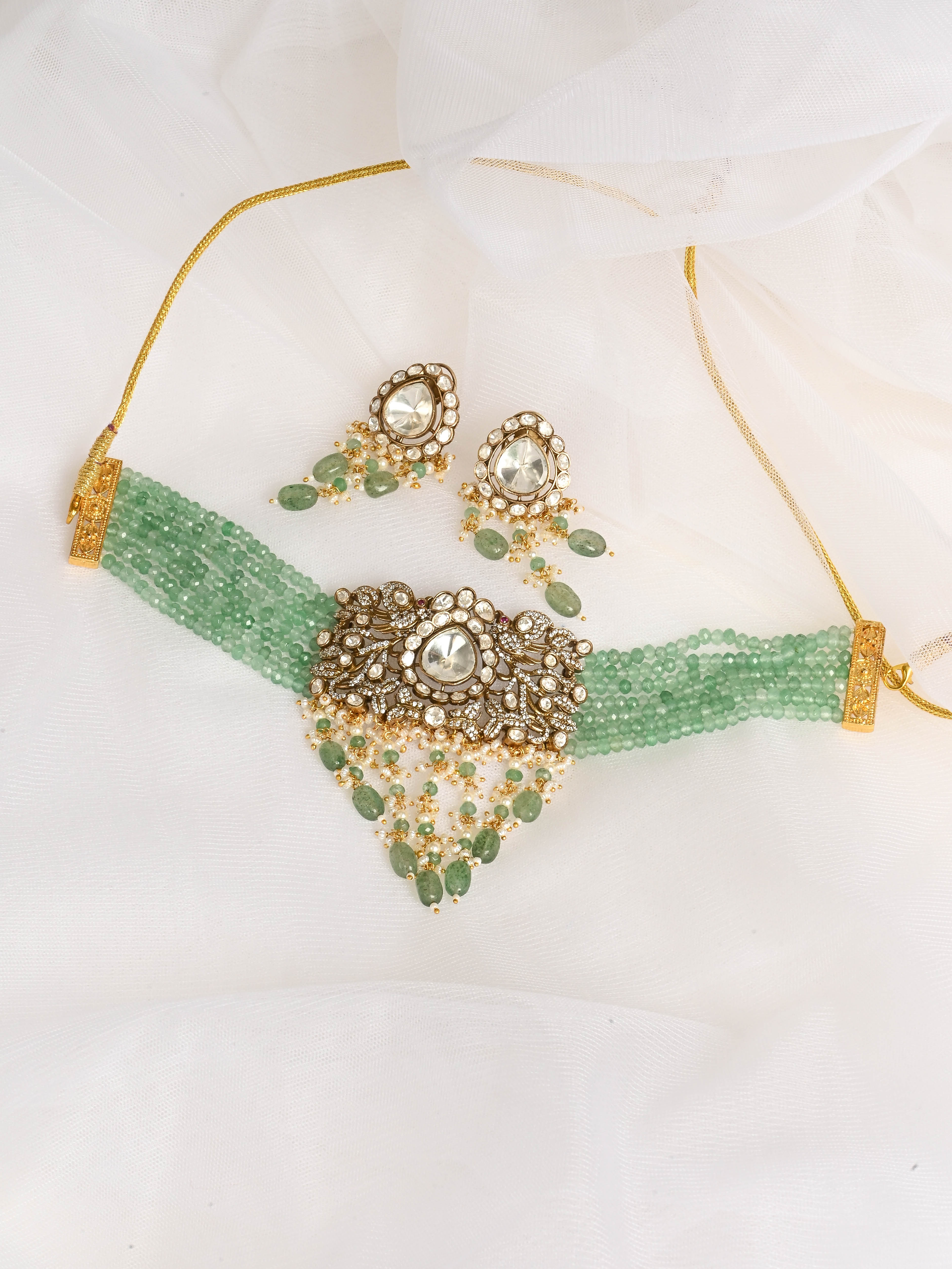 Amelia Moissanite Mint Choker