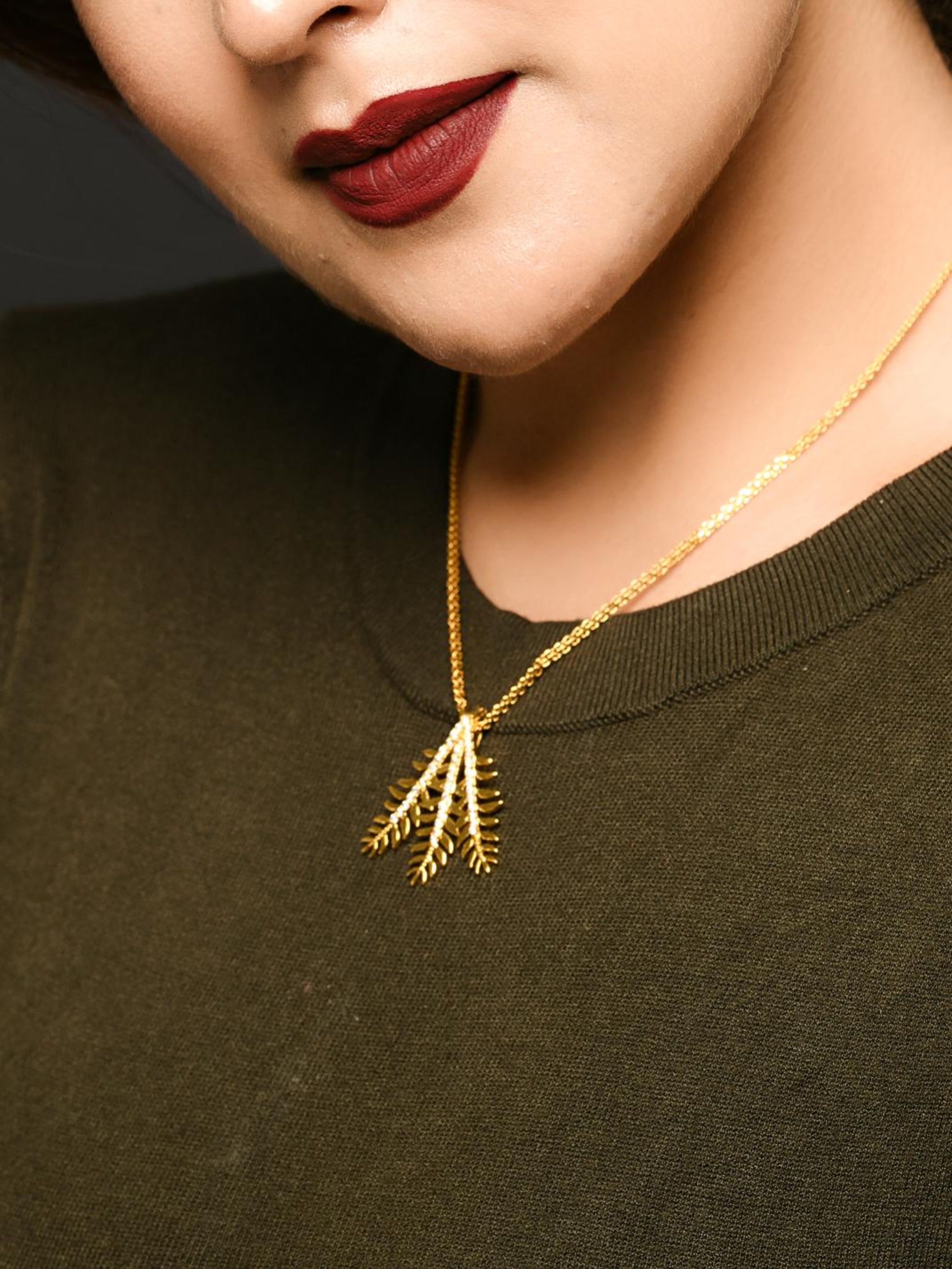 Curry Leaves Spice Pendant Necklace