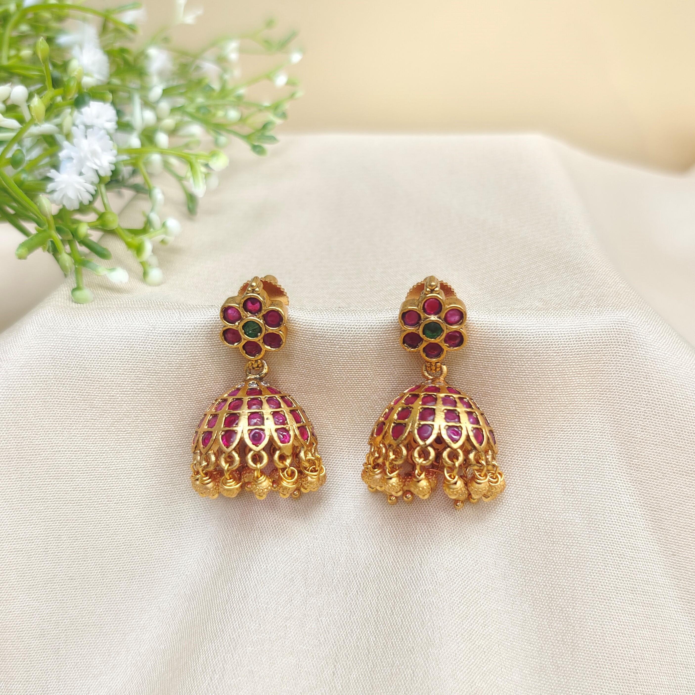 Sahita Temple Jhumka Earrings