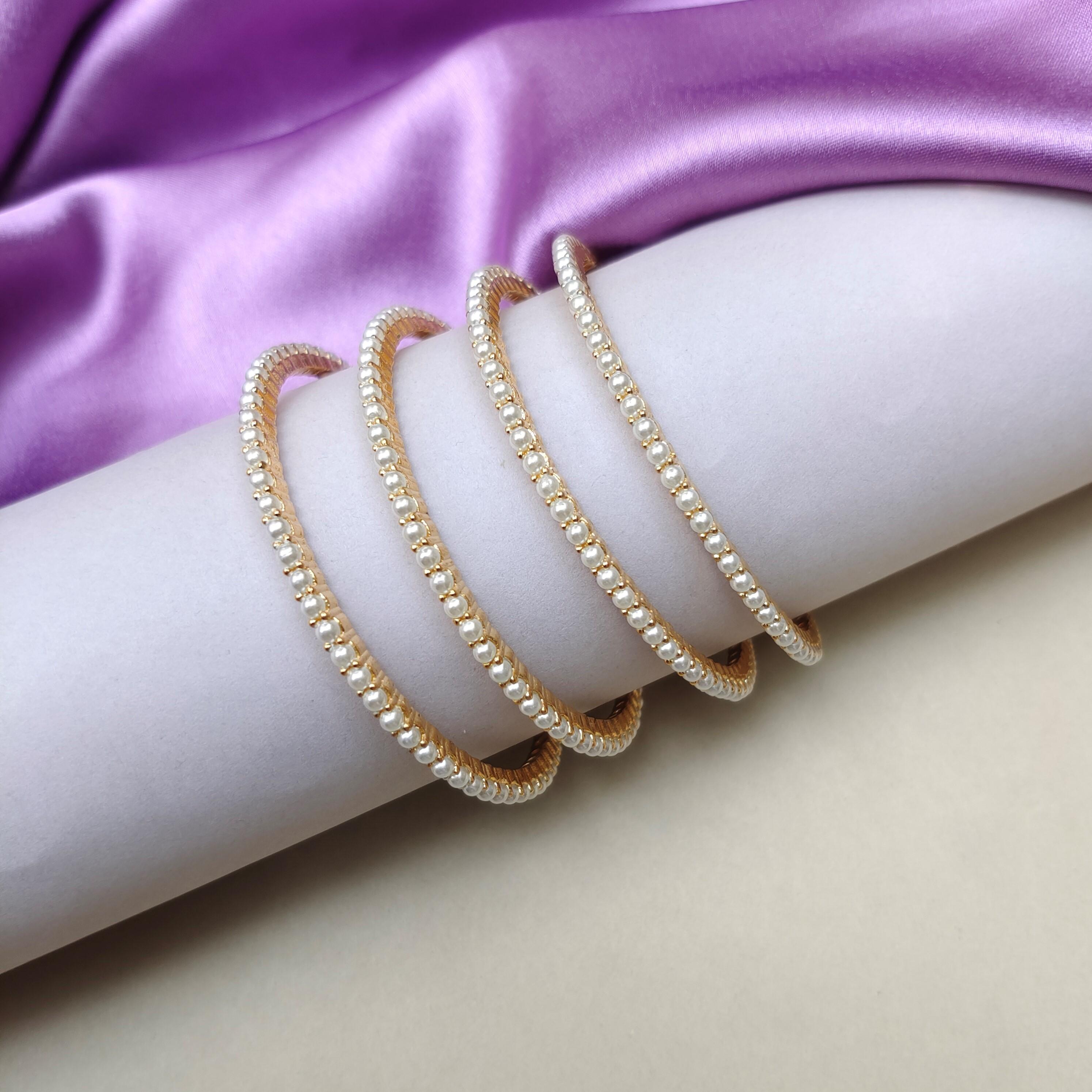 Reeti Delicate Pearl Bangles