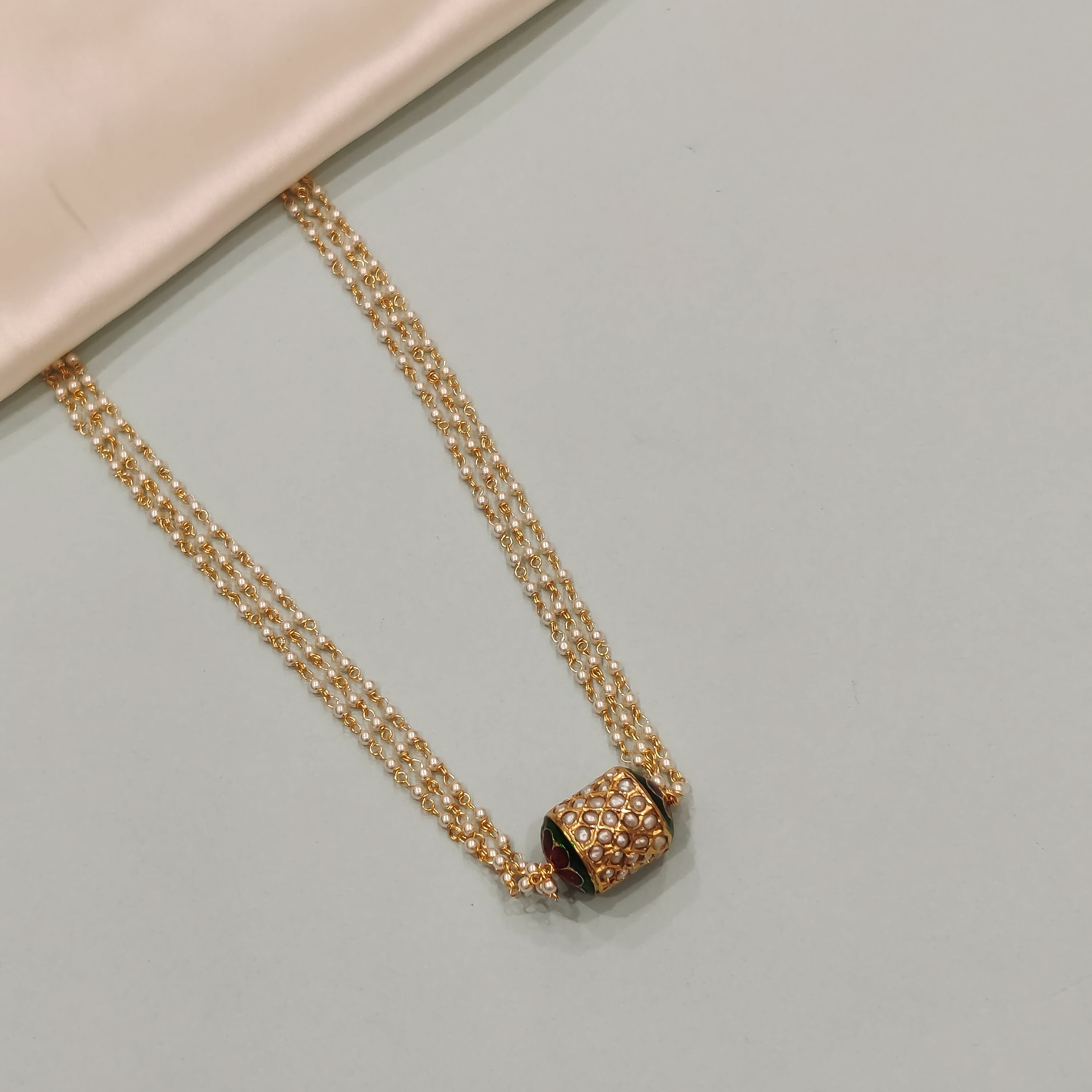 Shubra Beaded Jadau Pearl Necklace