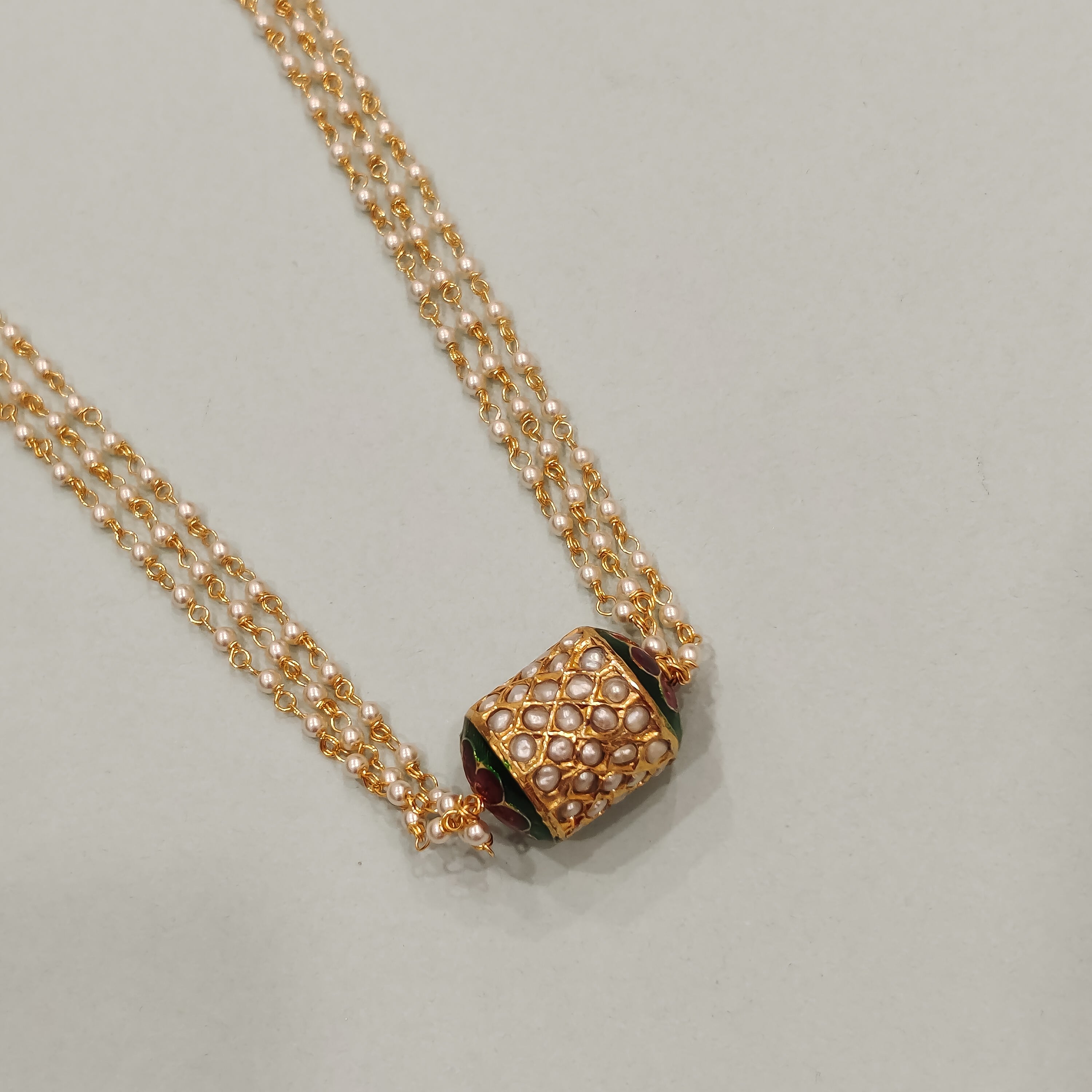 Shubra Beaded Jadau Pearl Necklace