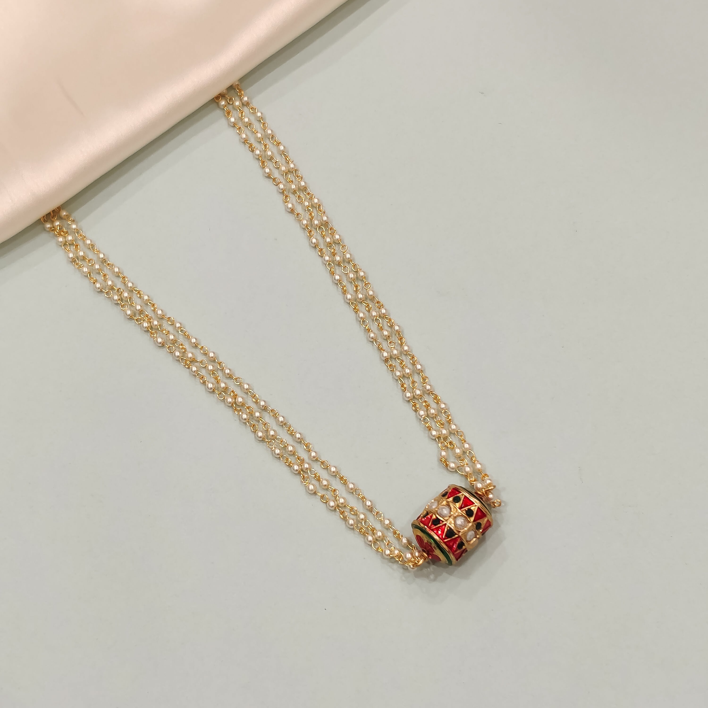Divya Beaded Jadau Pearl Necklace
