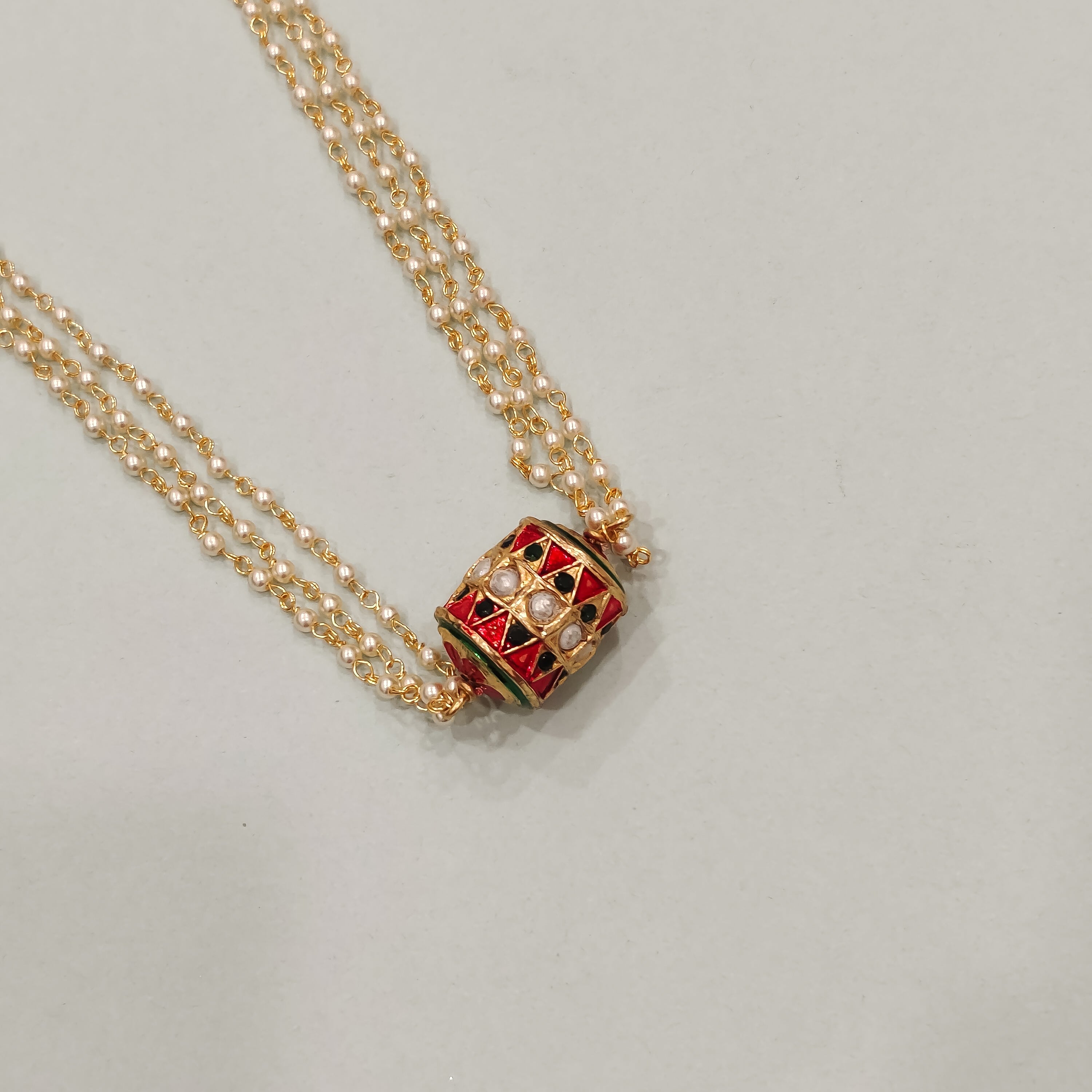 Divya Beaded Jadau Pearl Necklace