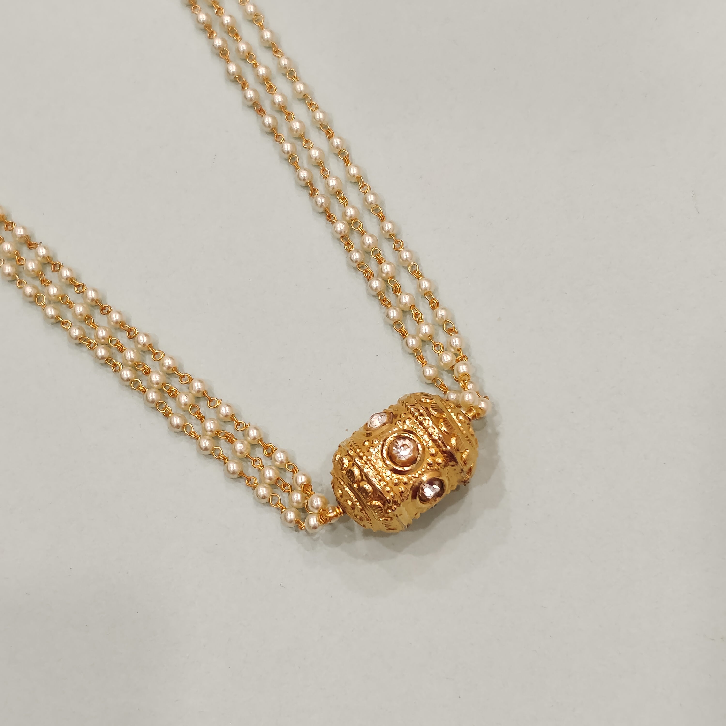 Sharvani Beaded Jadau Pearl Necklace