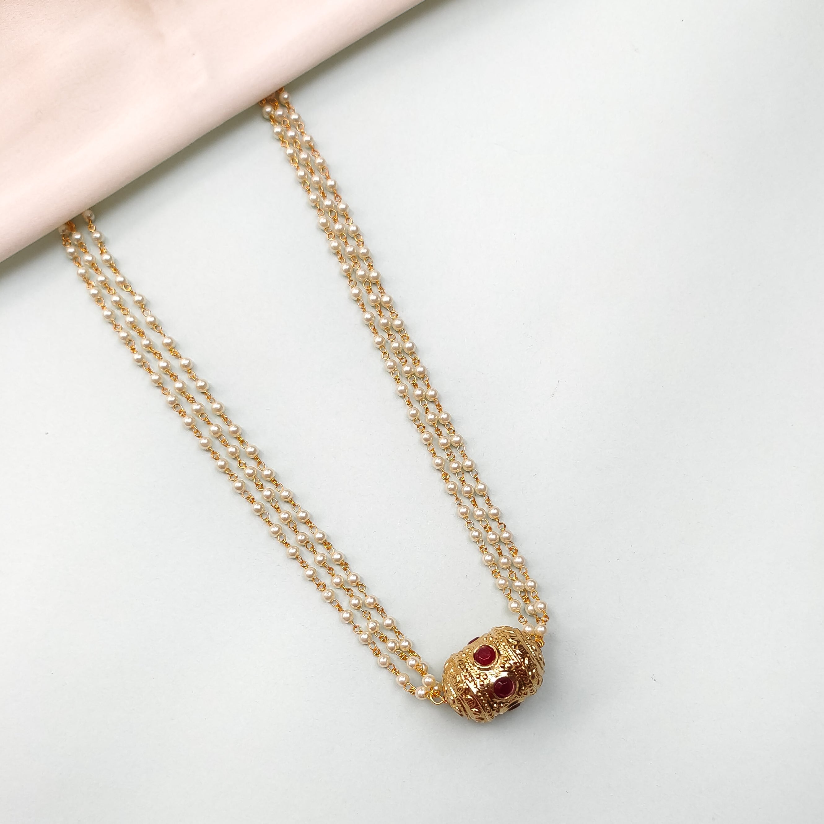 Sharvani Beaded Jadau Pearl Necklace