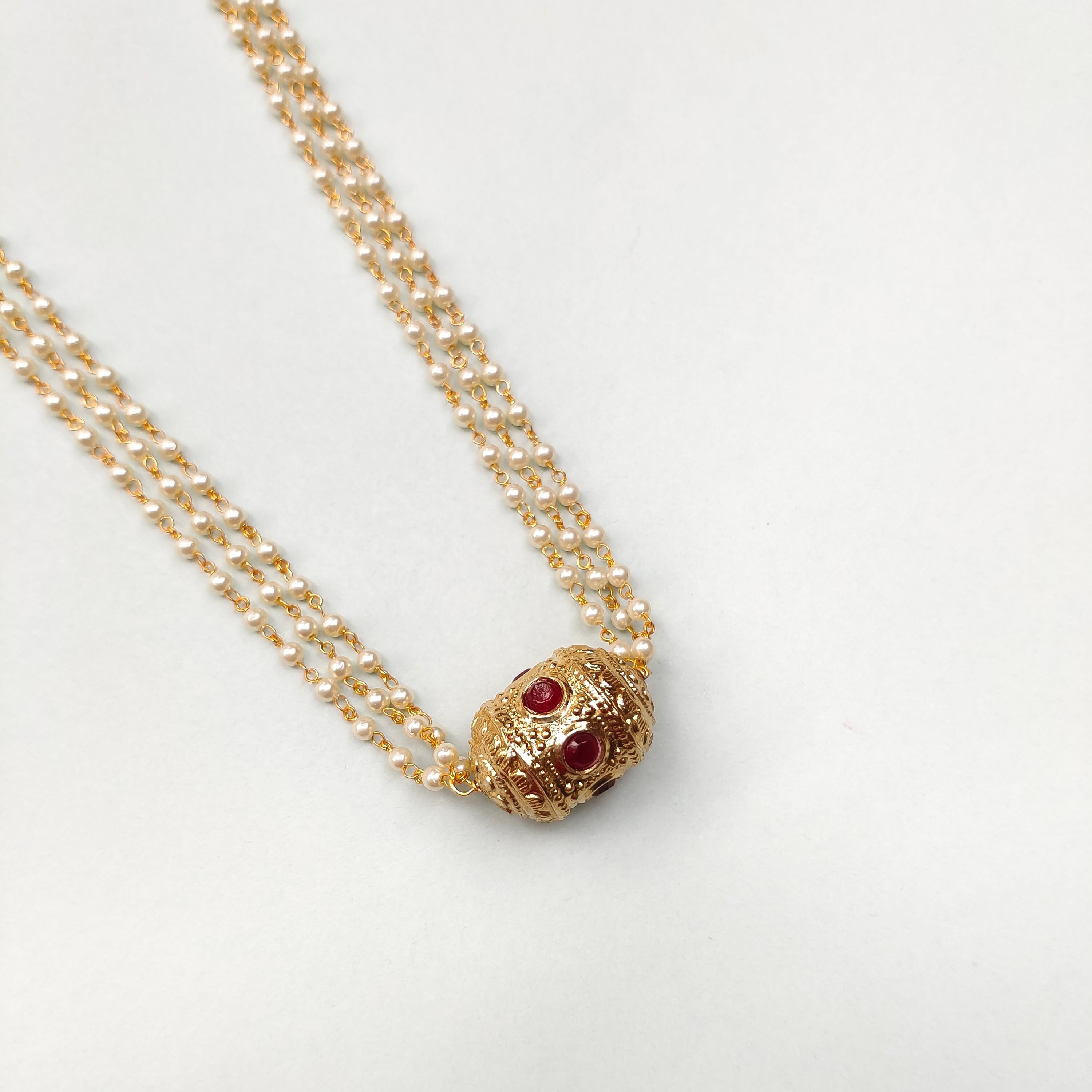Sharvani Beaded Jadau Pearl Necklace