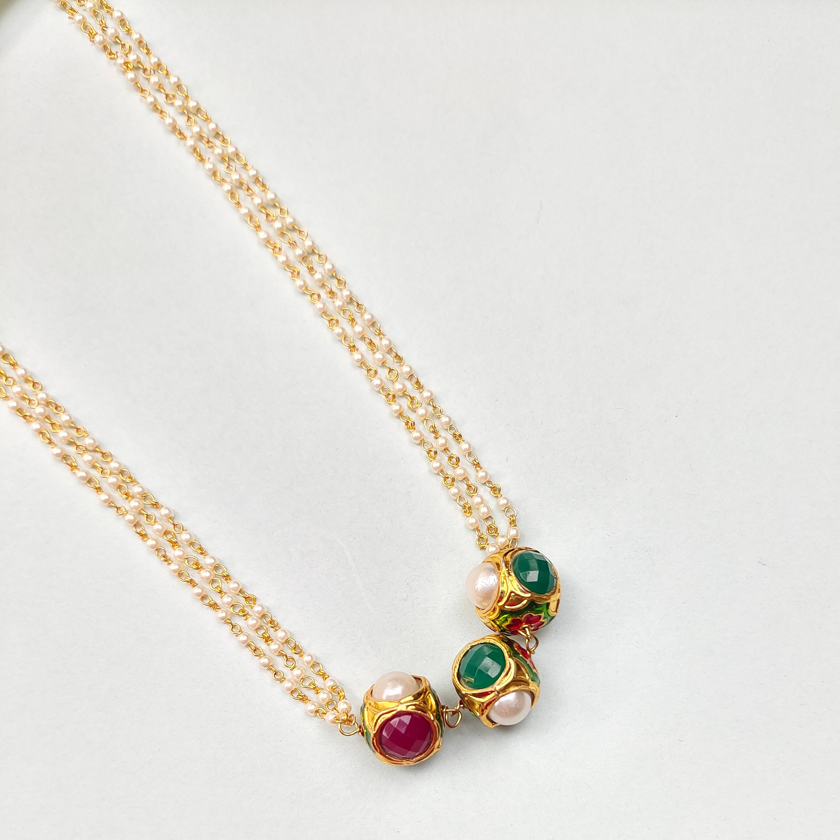 Shubha Beaded Jadau Pearl Necklace