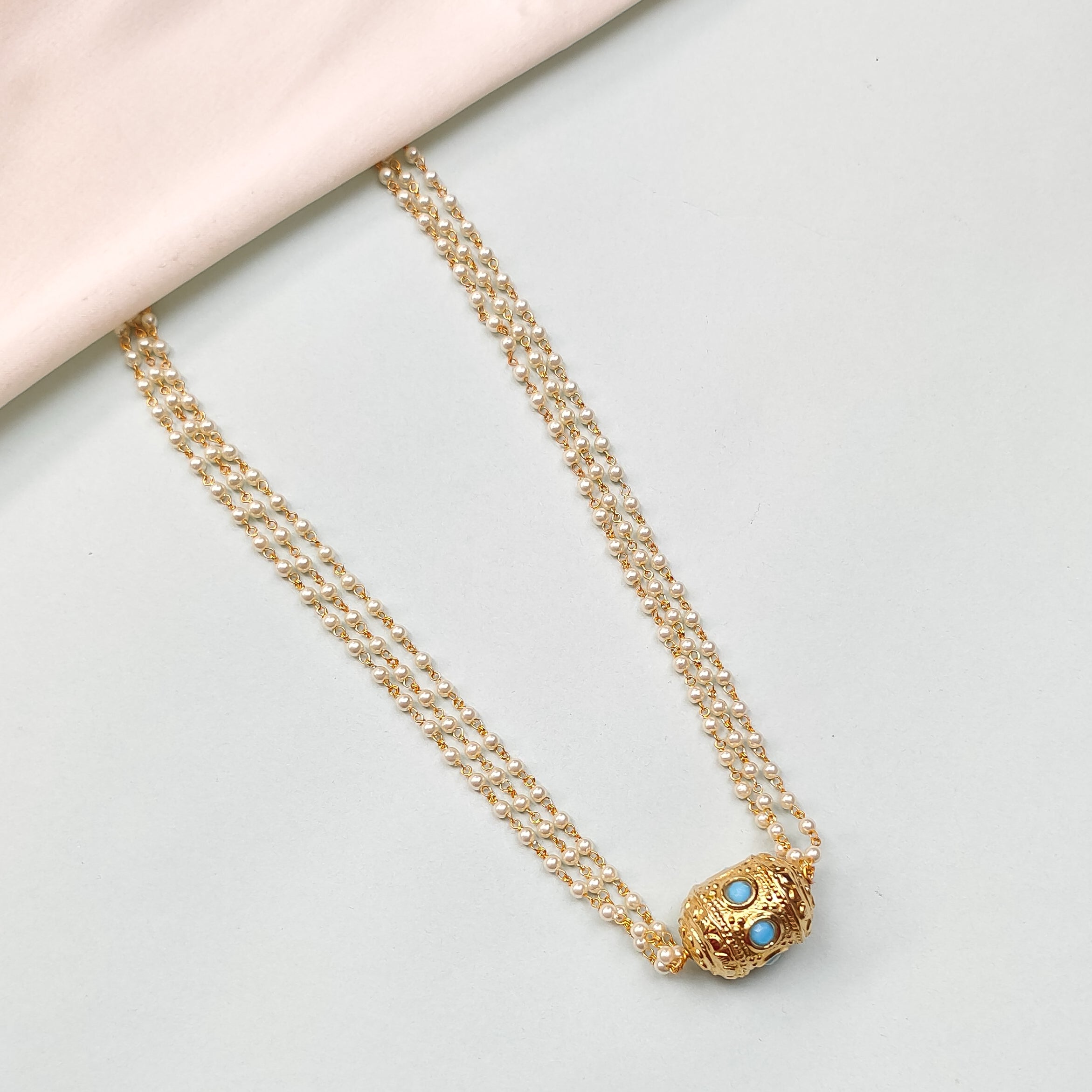 Sharvani Beaded Jadau Pearl Necklace