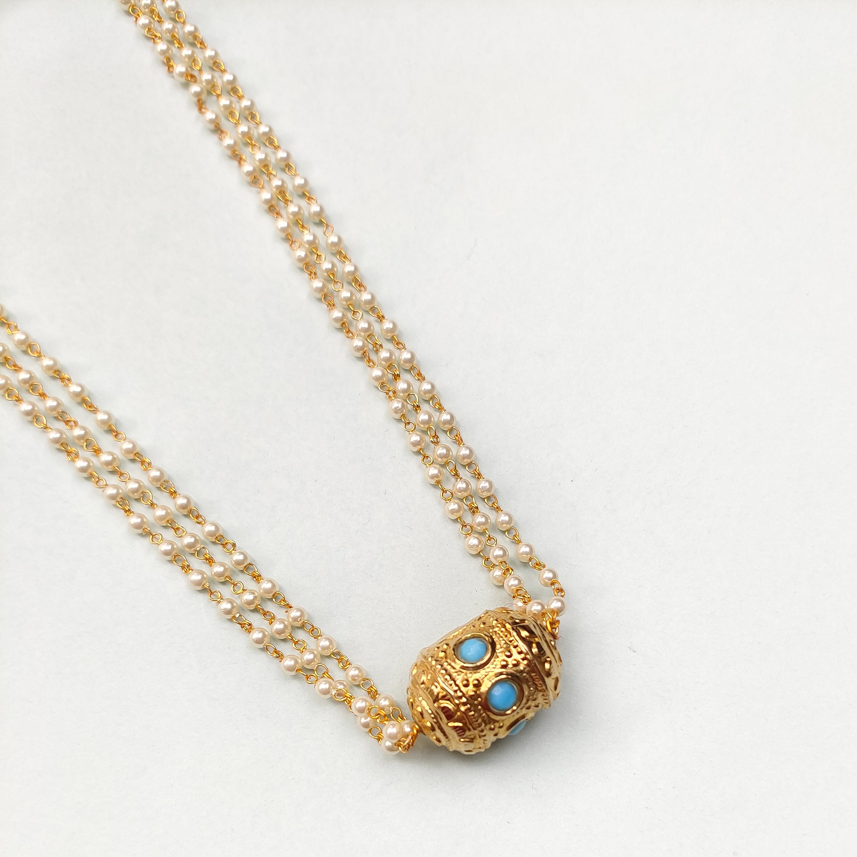 Sharvani Beaded Jadau Pearl Necklace