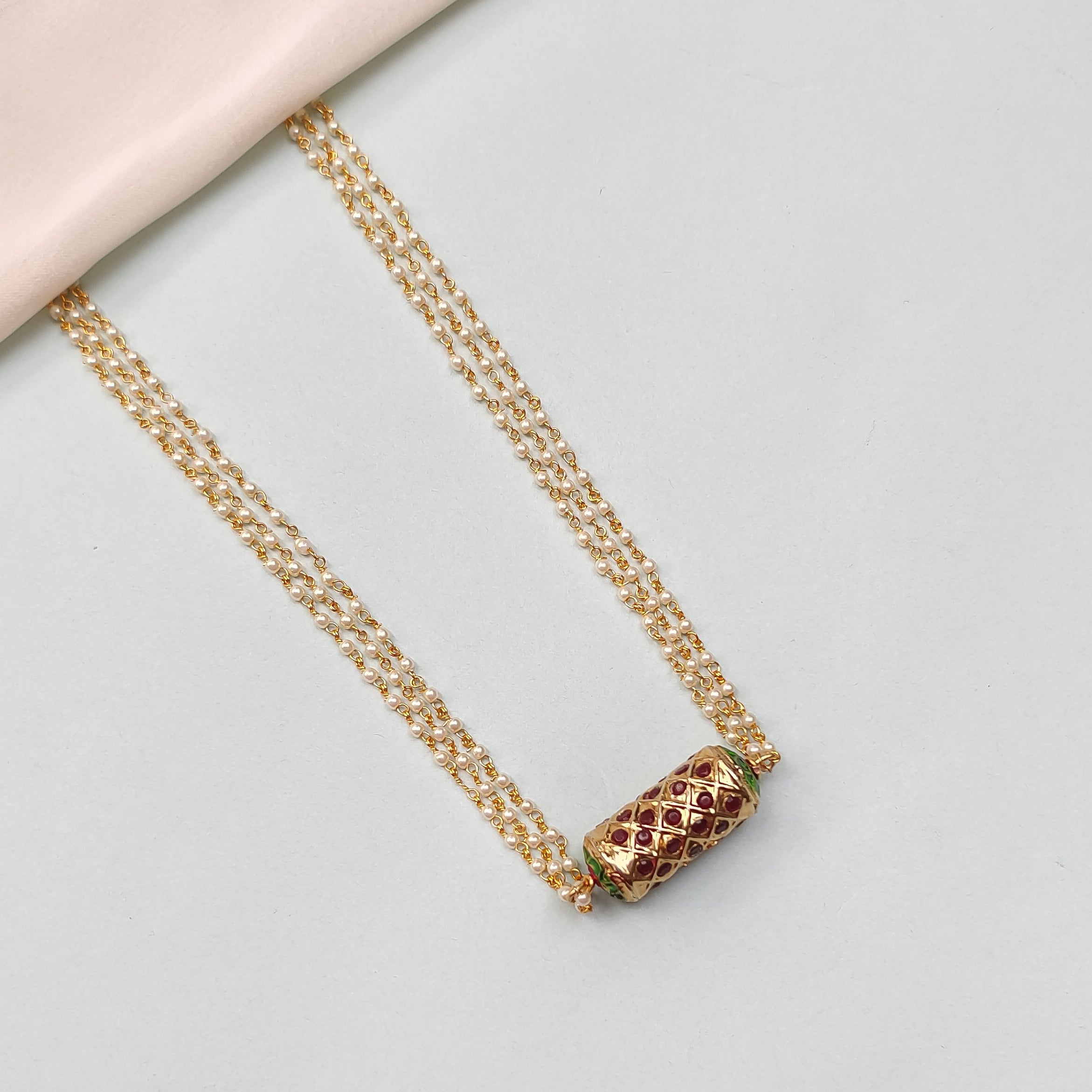 Tanvi Beaded Jadau Pearl Necklace
