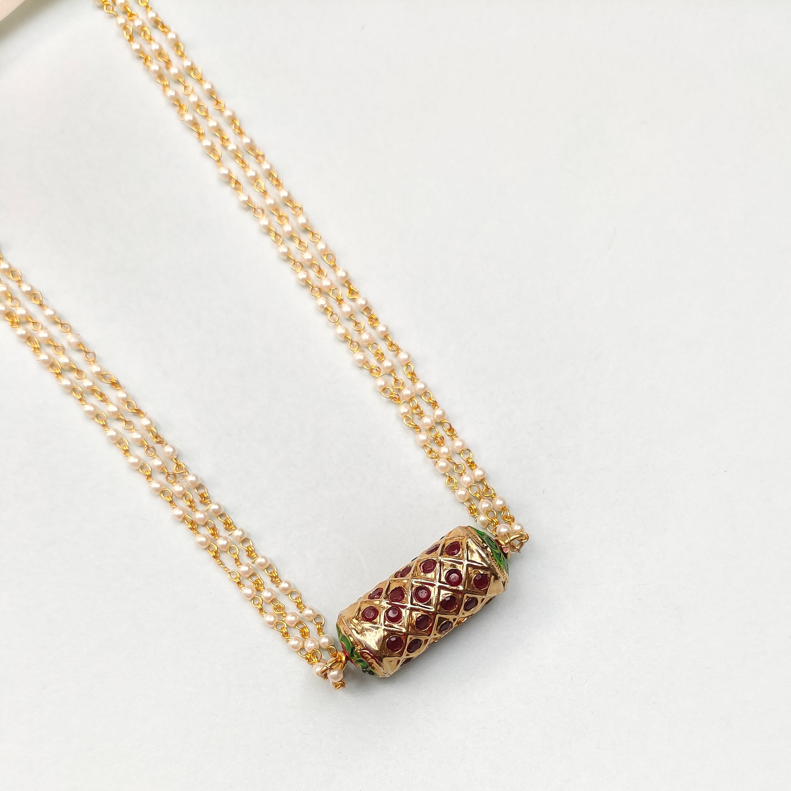 Tanvi Beaded Jadau Pearl Necklace