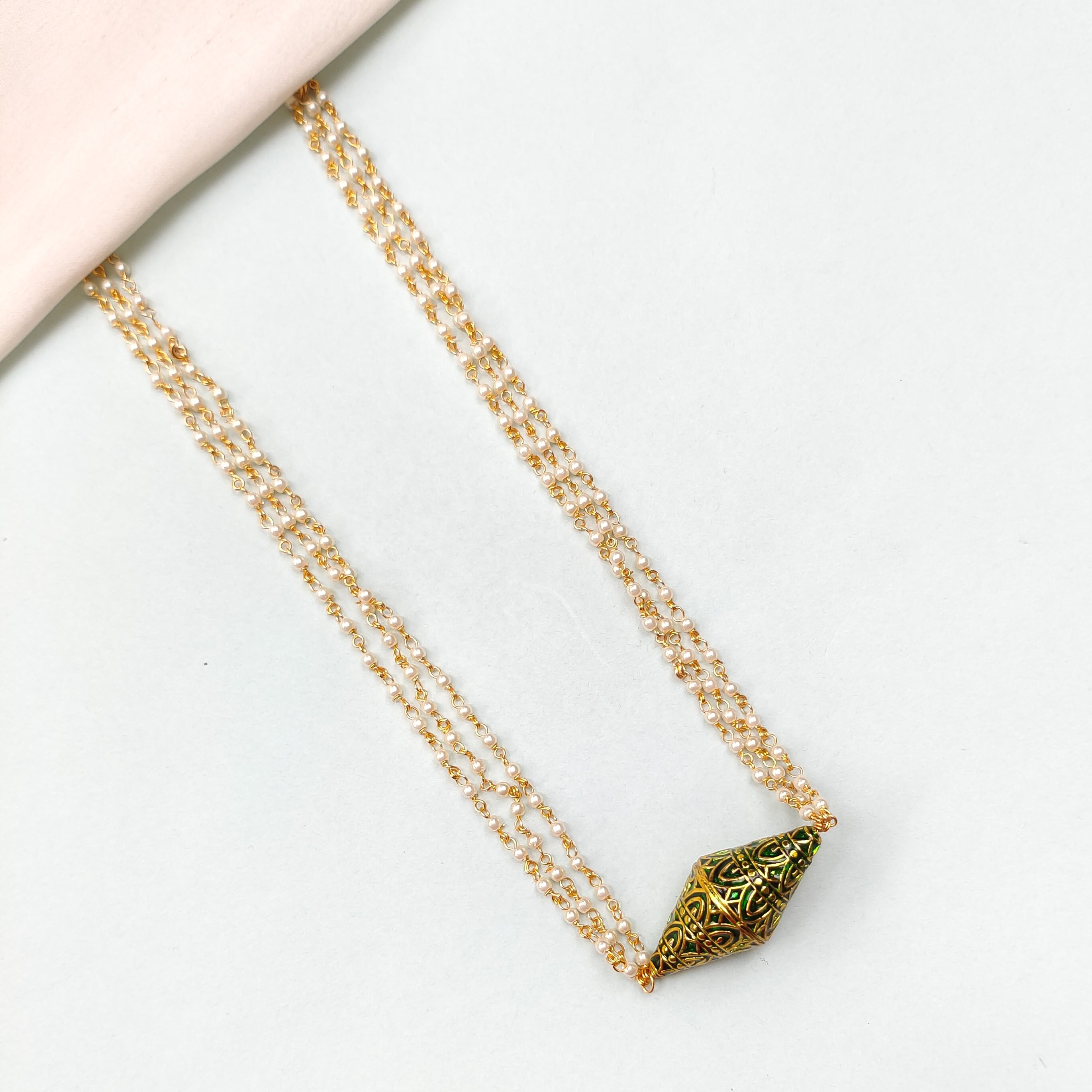 Tara Beaded Jadau Pearl Necklace