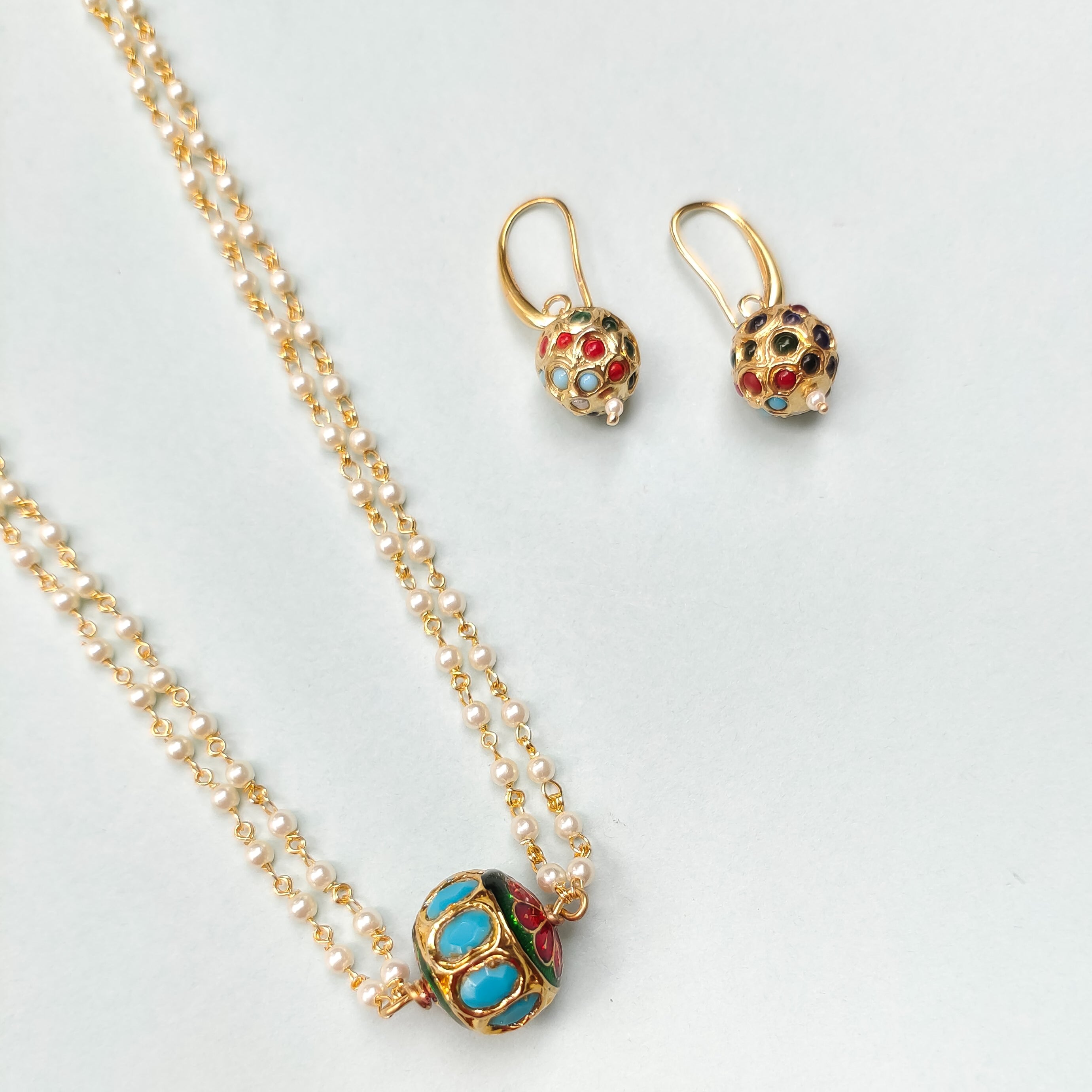 Yashvi Beaded Jadau Pearl Necklace Set