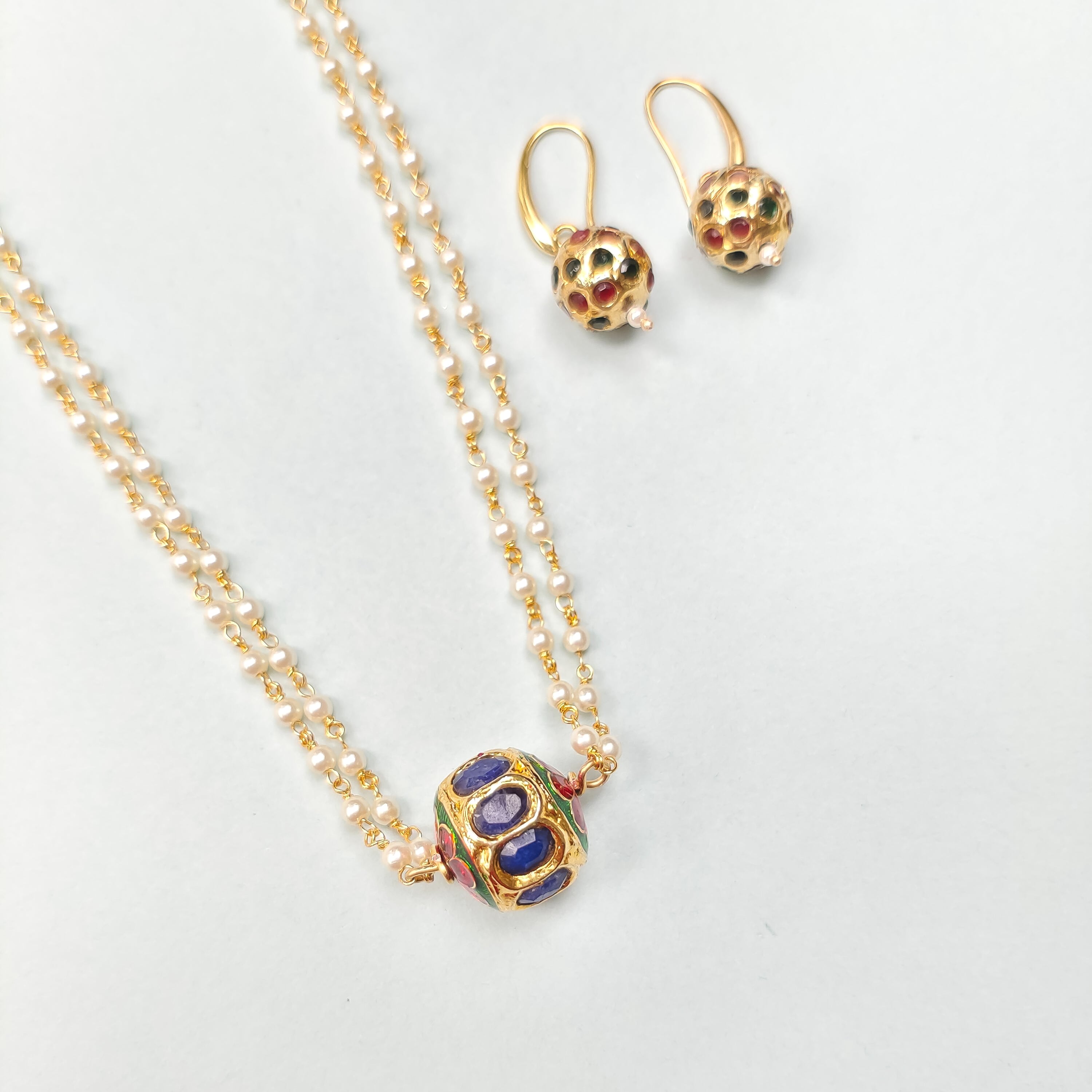 Yashvi Beaded Jadau Pearl Necklace Set