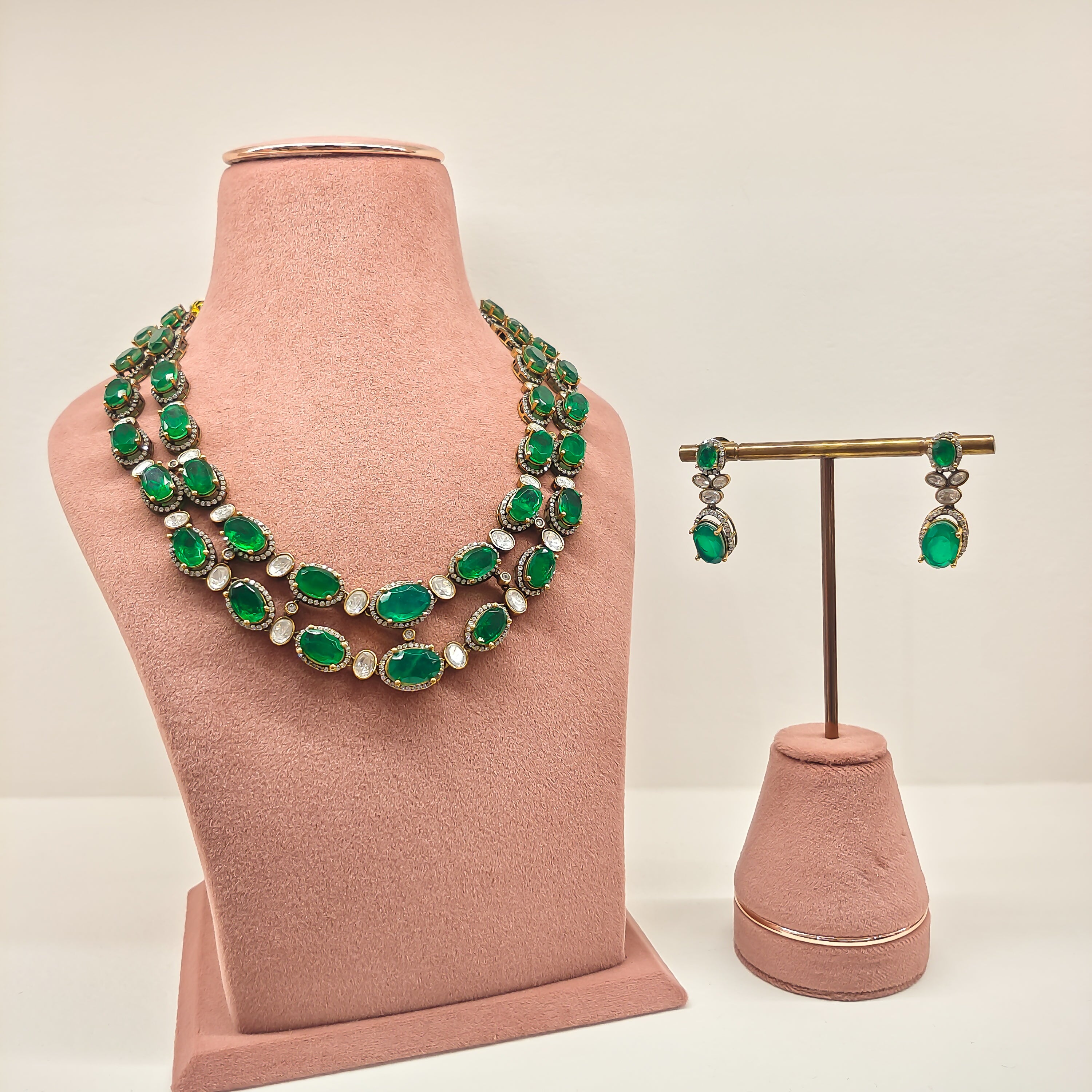 Emerald Layered Kundan Necklace
