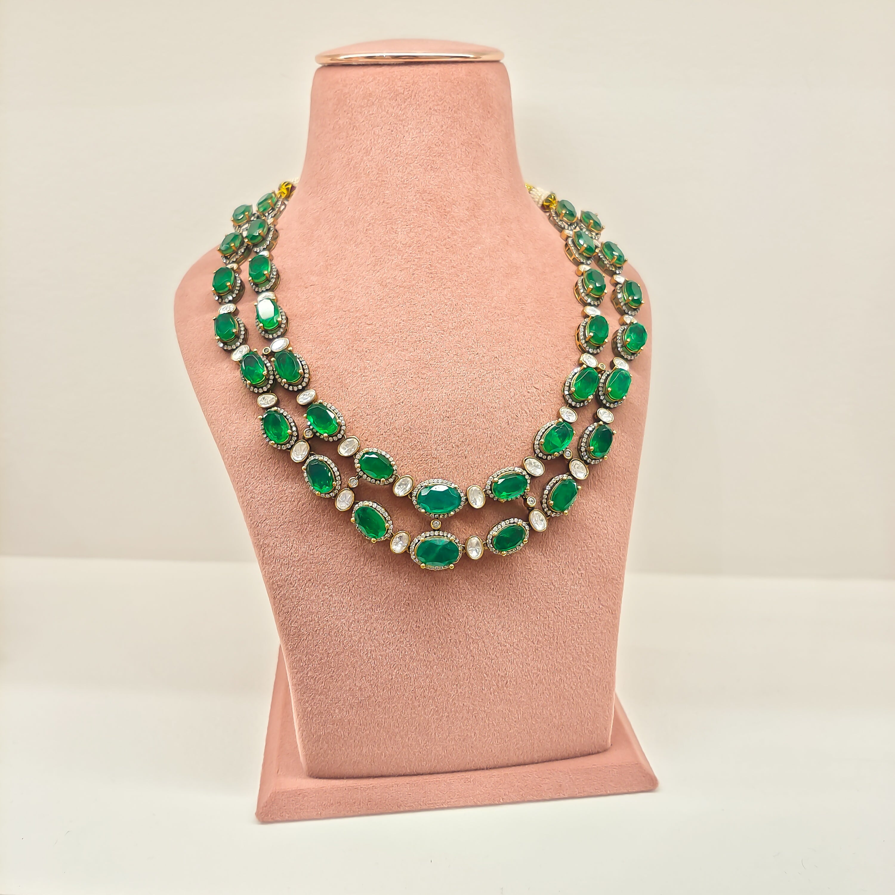 Emerald Layered Kundan Necklace
