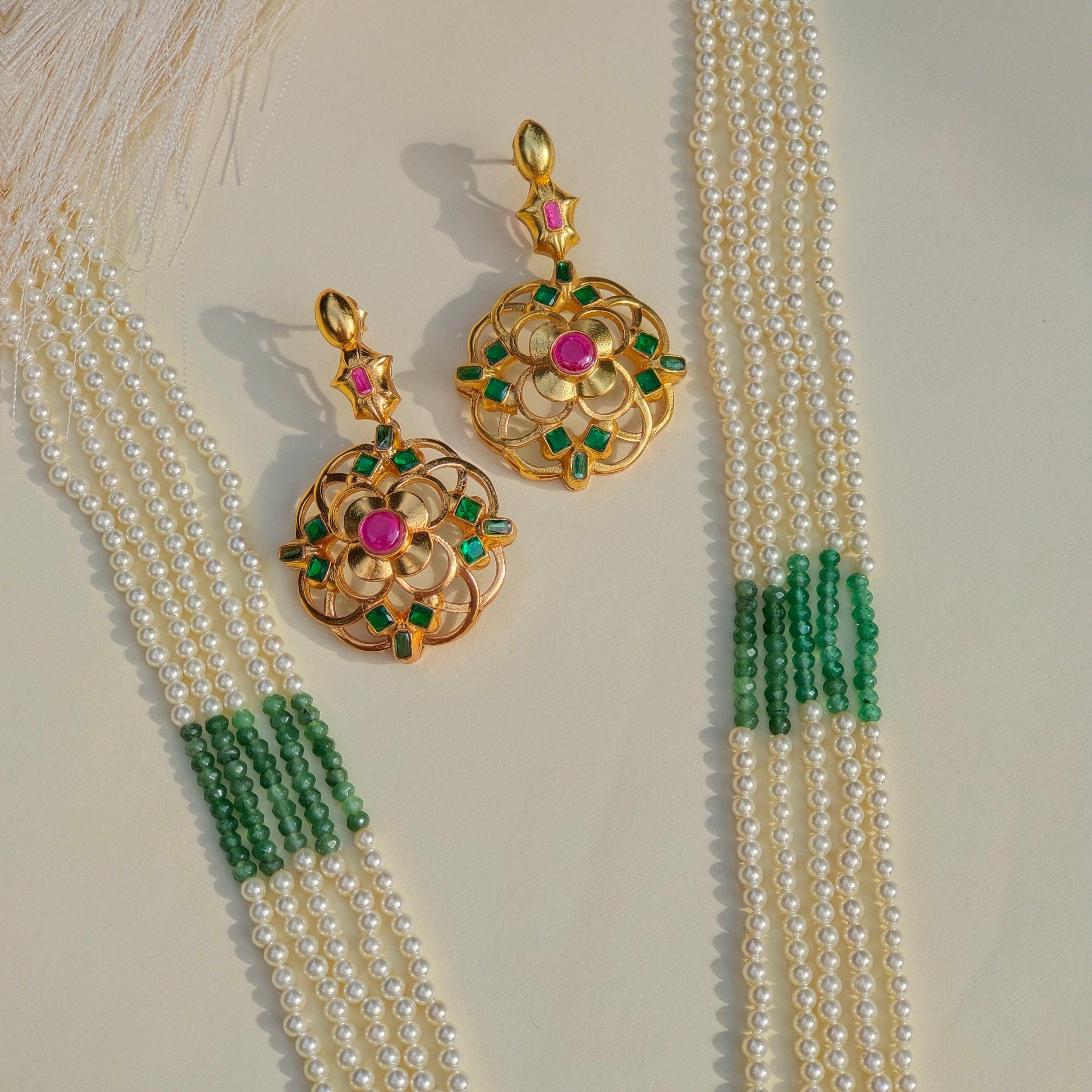 Damini Pure Silver with Pearl Strings Necklace