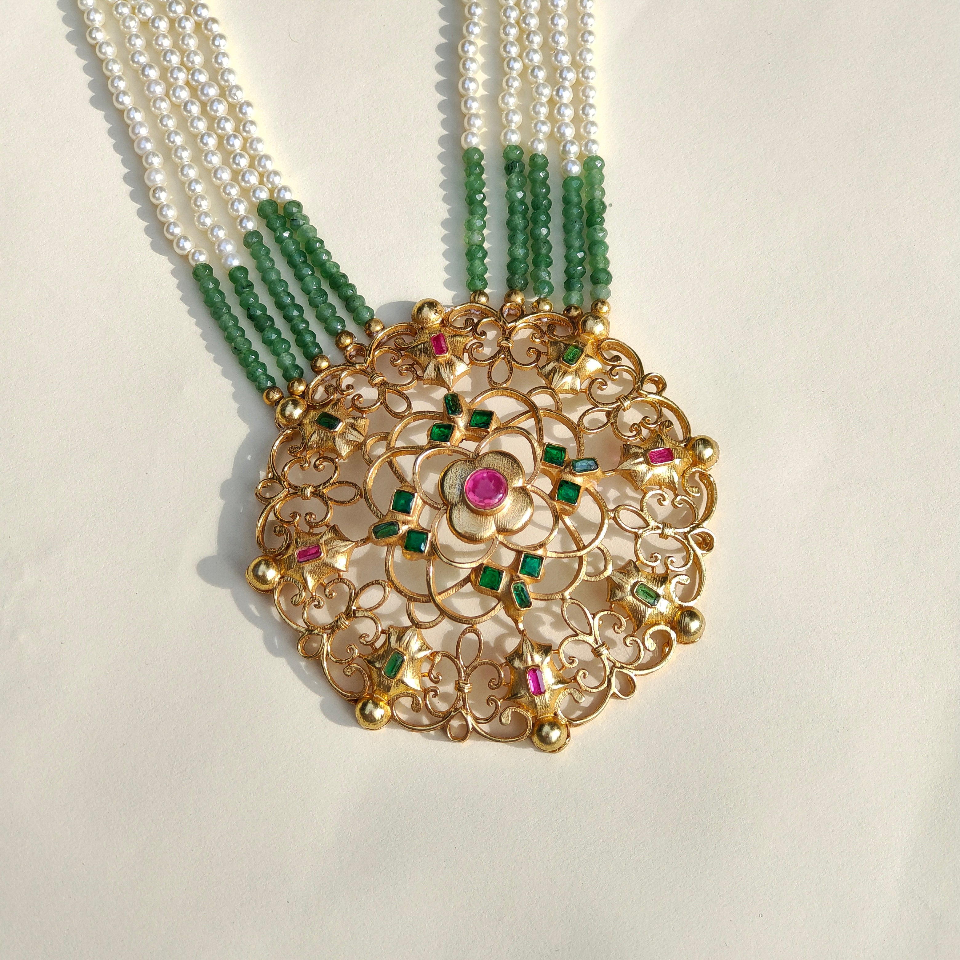 Damini Pure Silver with Pearl Strings Necklace