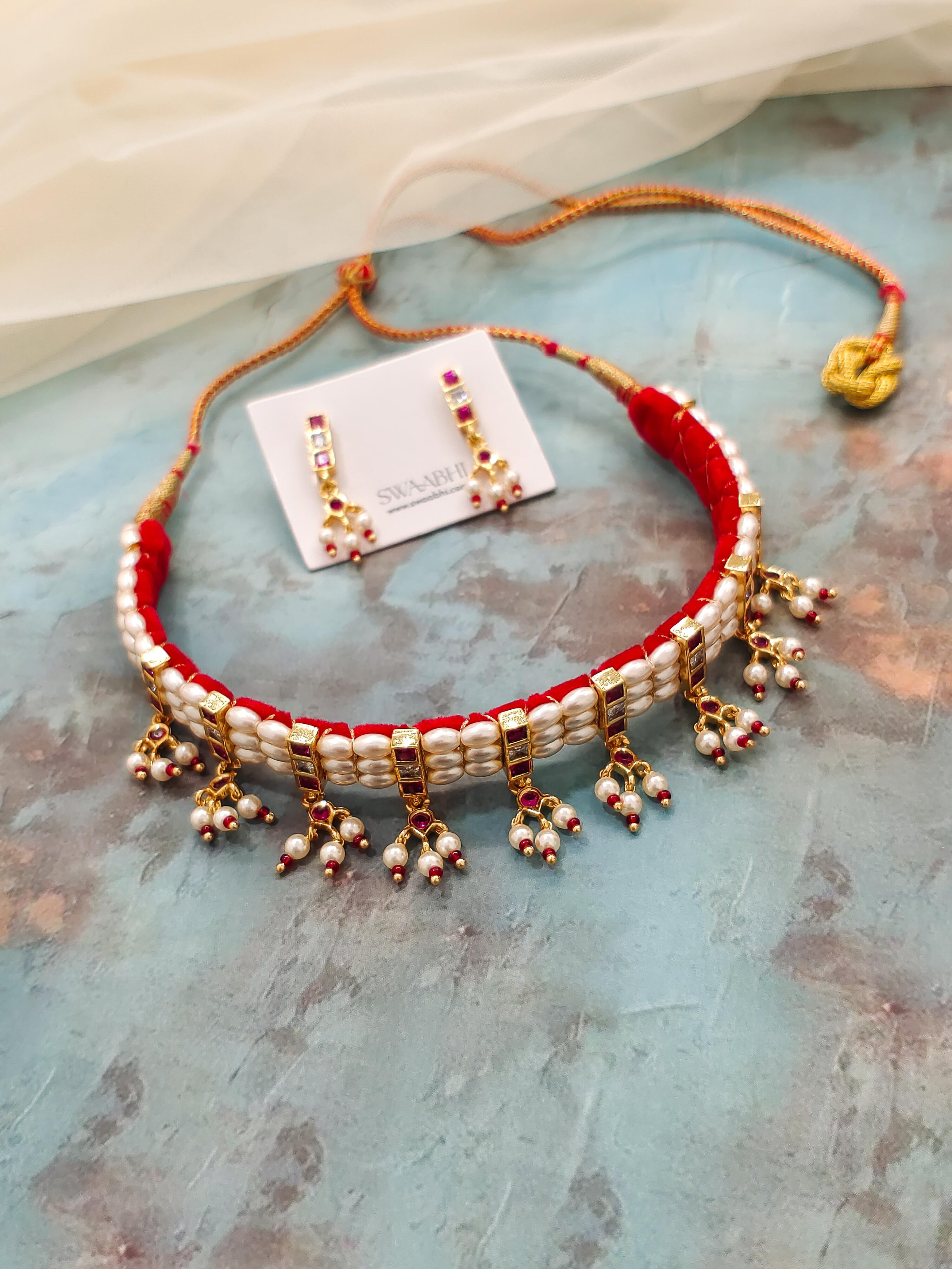 Rice Pearl Chinchpeti Necklace