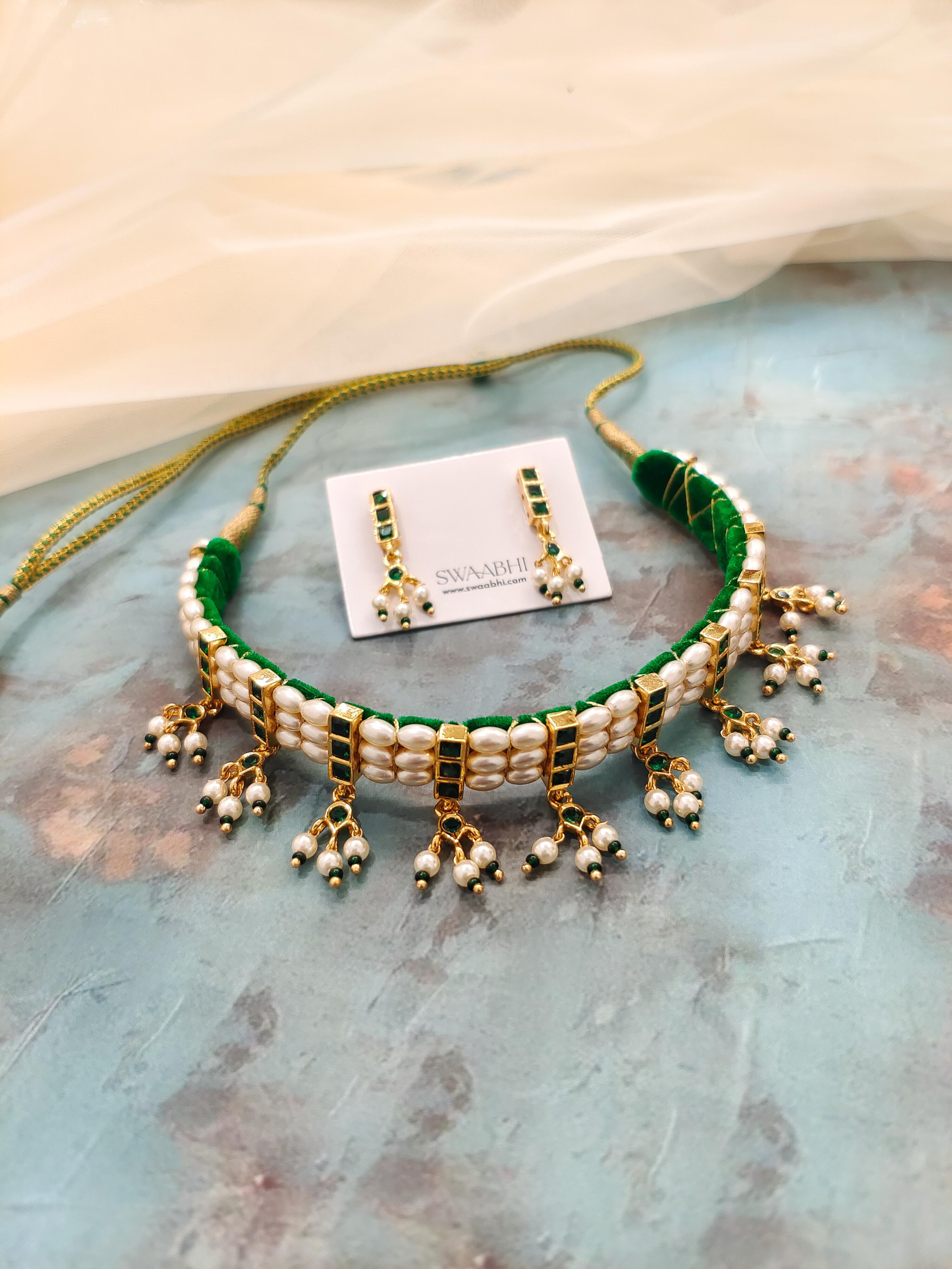 Rice Pearl Chinchpeti Necklace