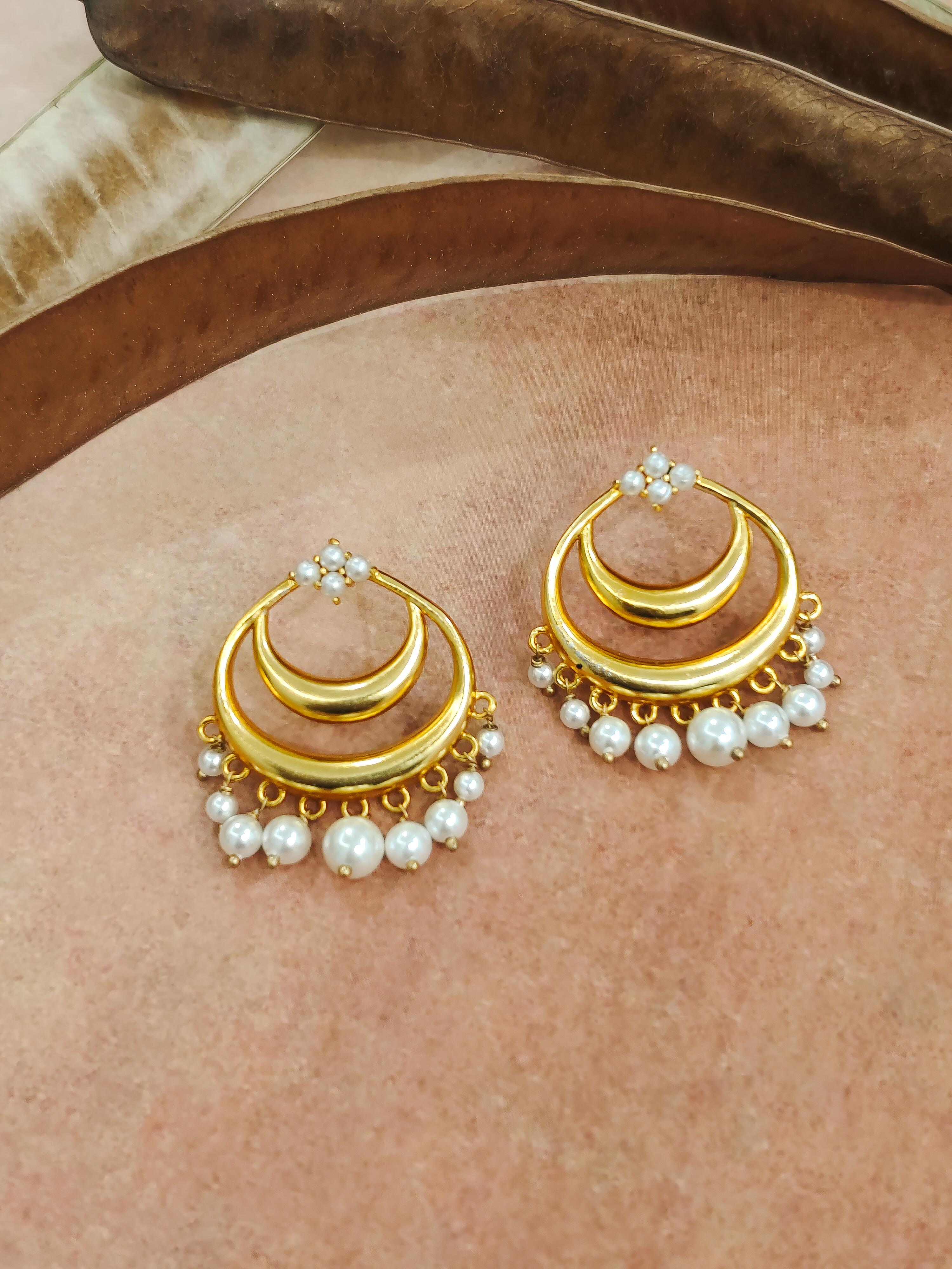 Pearl Chandbali Earrings