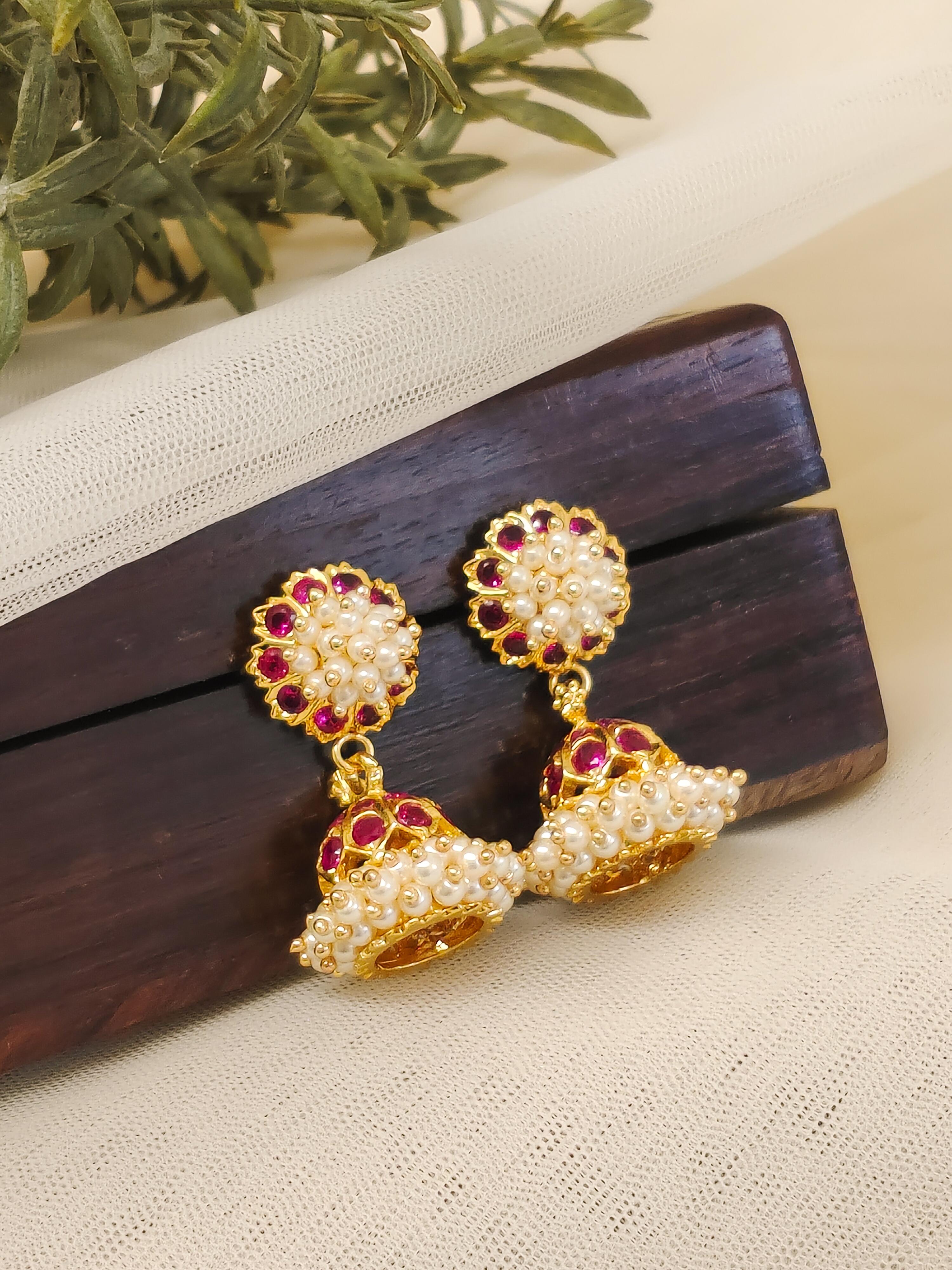Traditional Pearl Small Jhumka