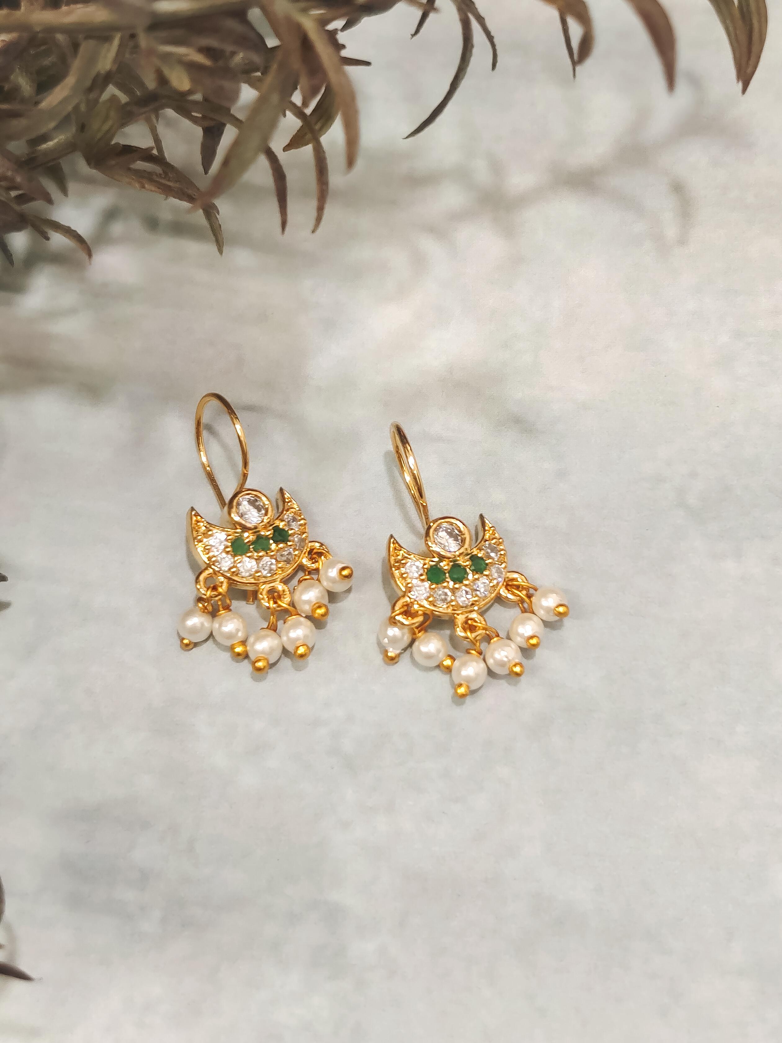 Small Chandra Green CZ Bugadi