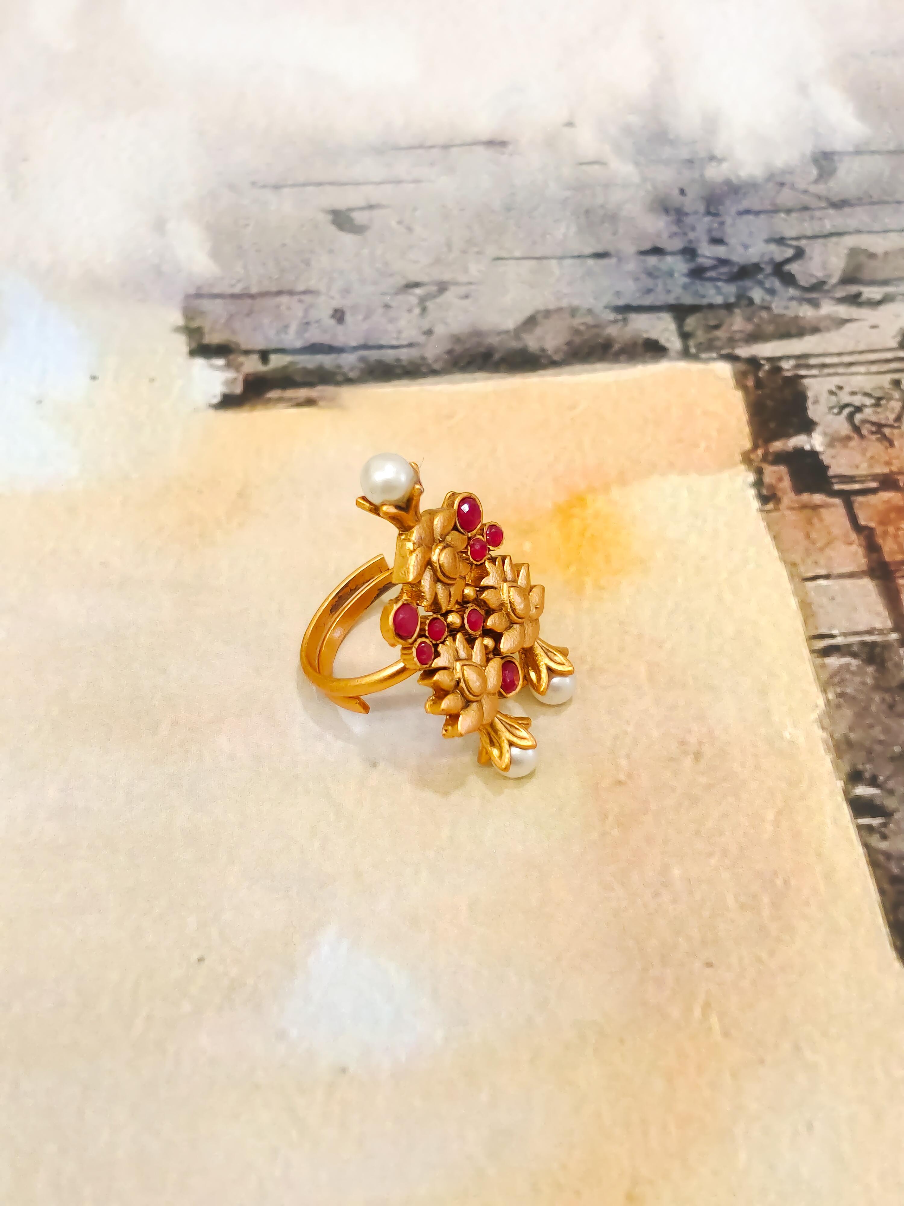 Lotus Flower Temple Ring