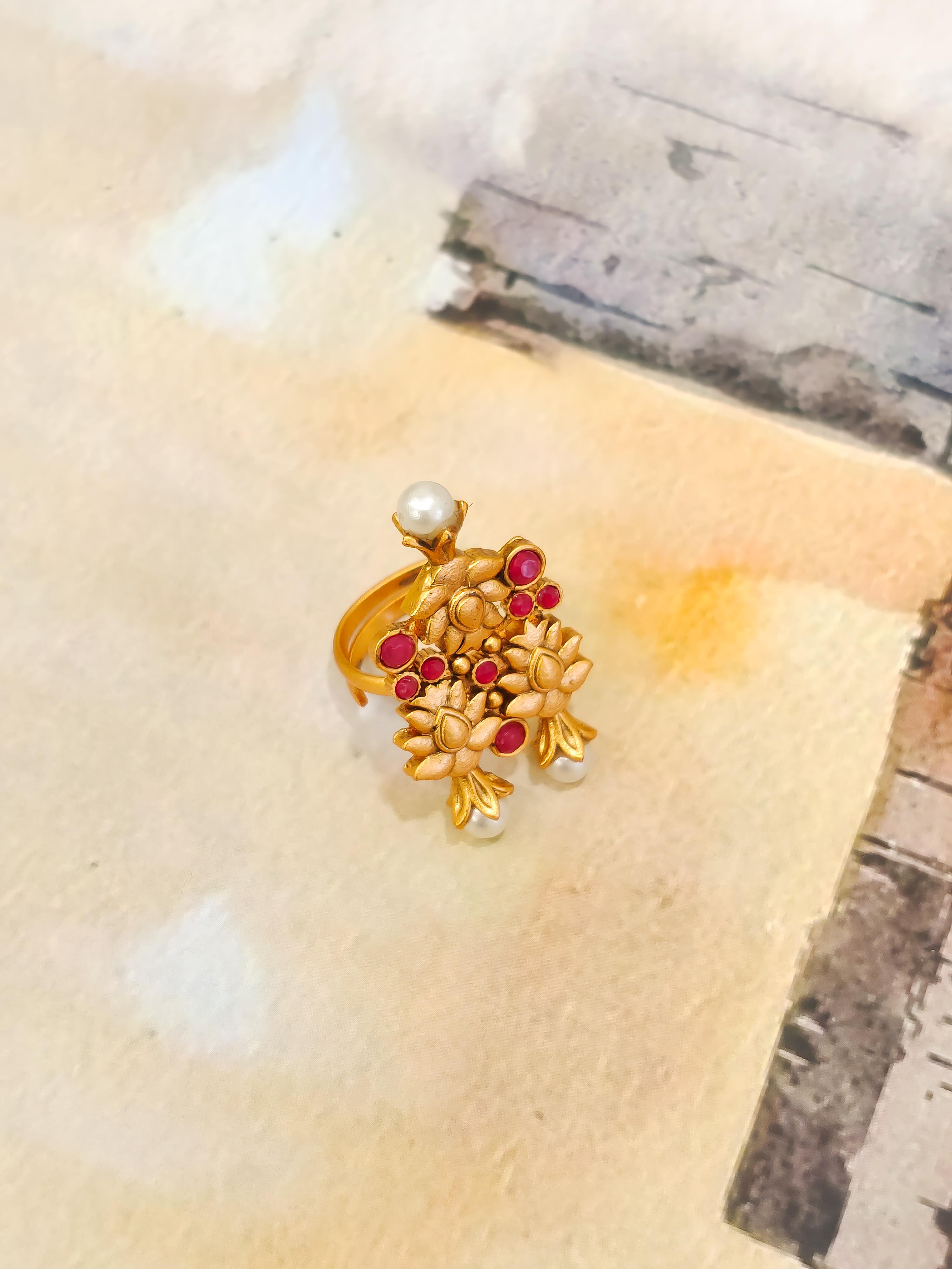 Lotus Flower Temple Ring