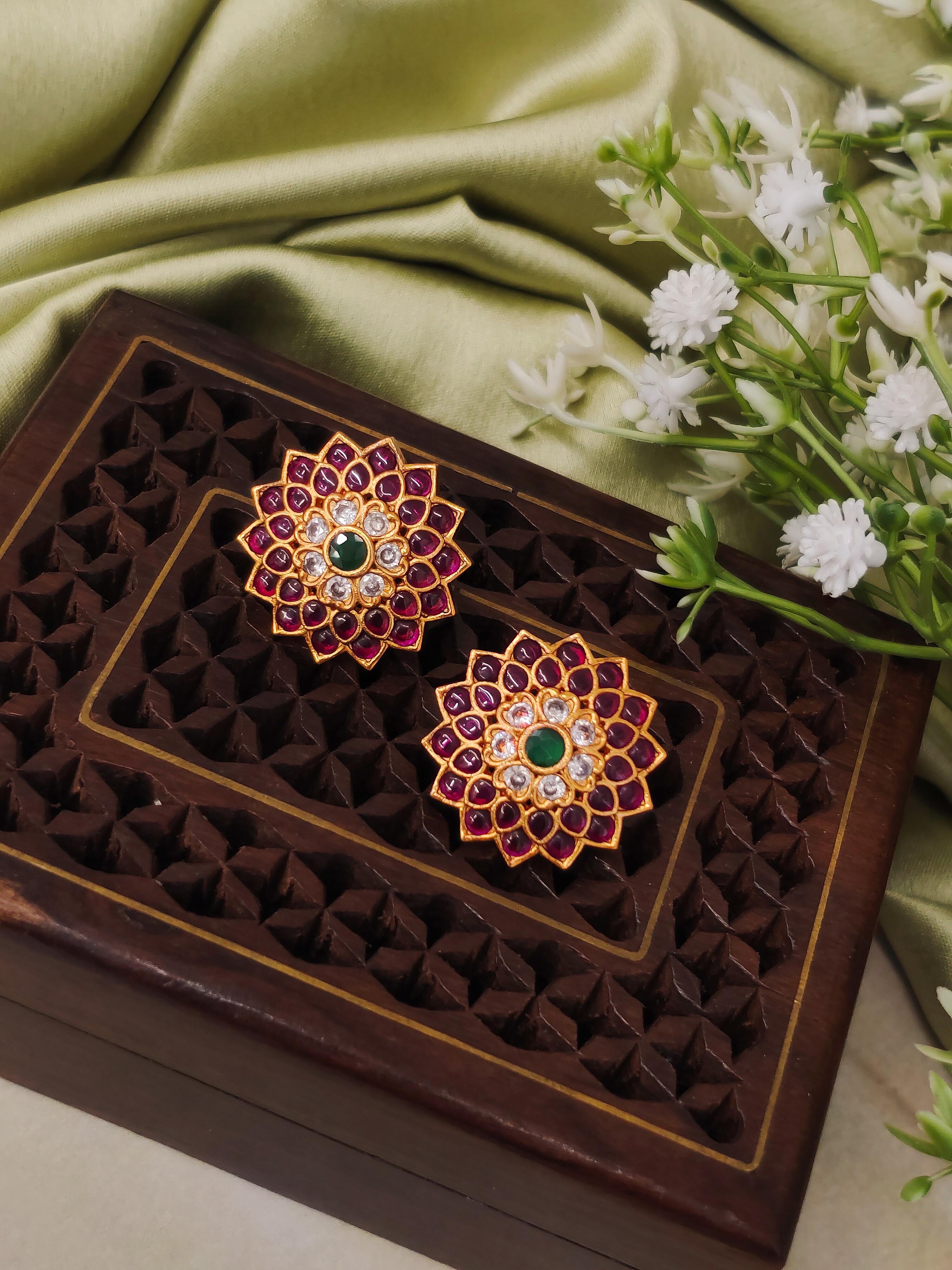 Padma Temple Stud Earrings