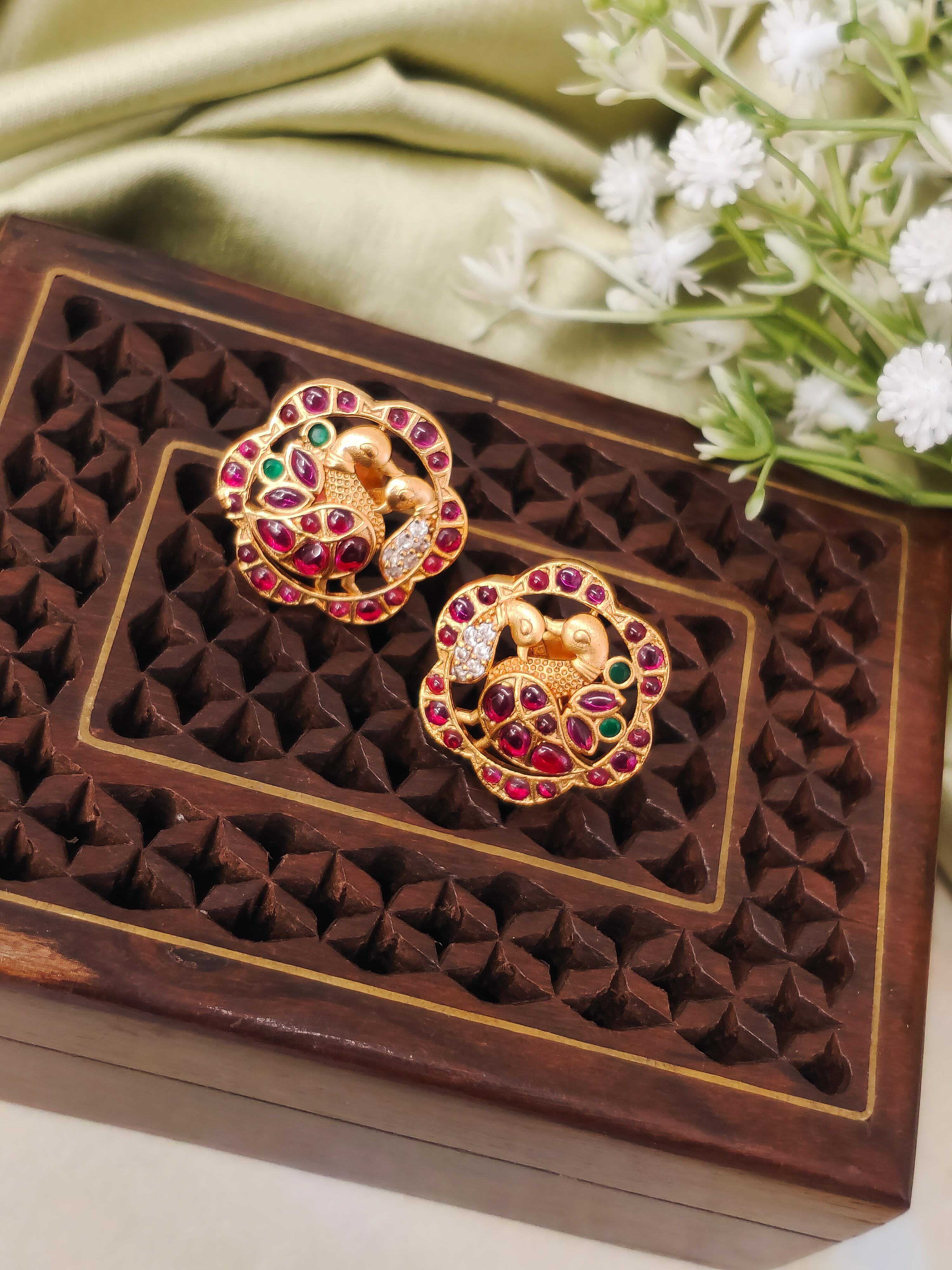 Mayuri Temple Stud Earrings