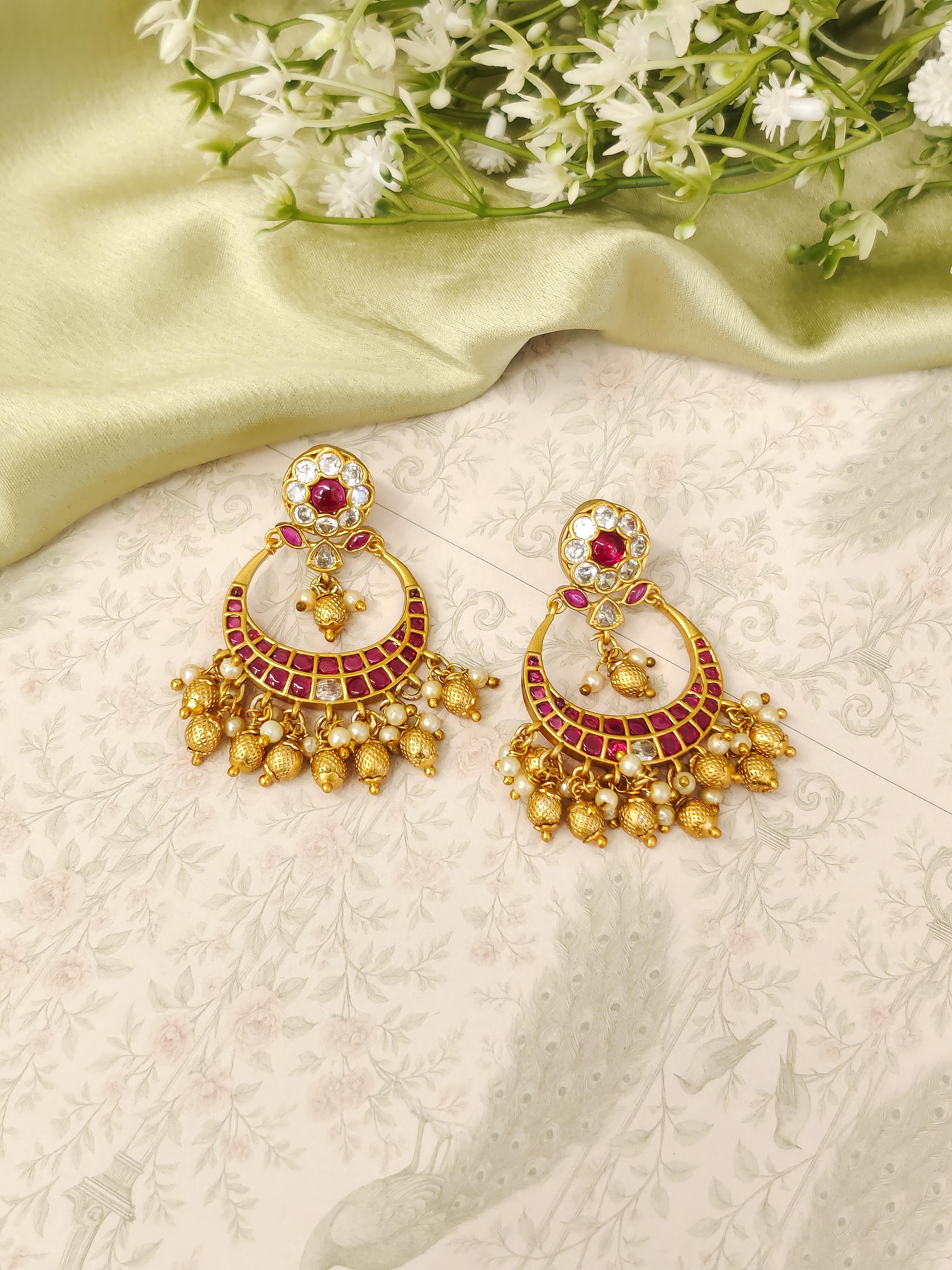 Temple Chand Bali Earrings