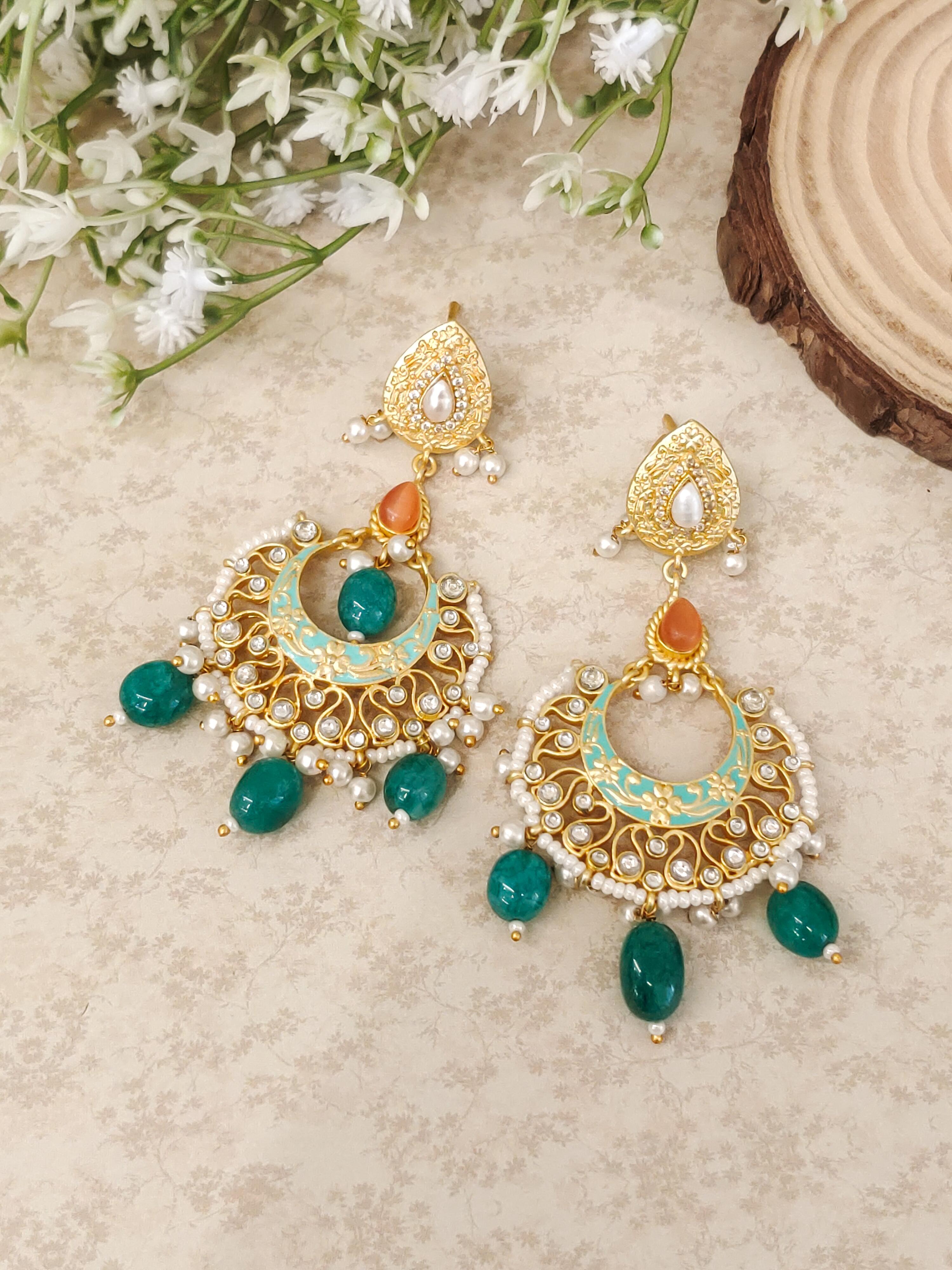 Drishti Matte Gold Earrings