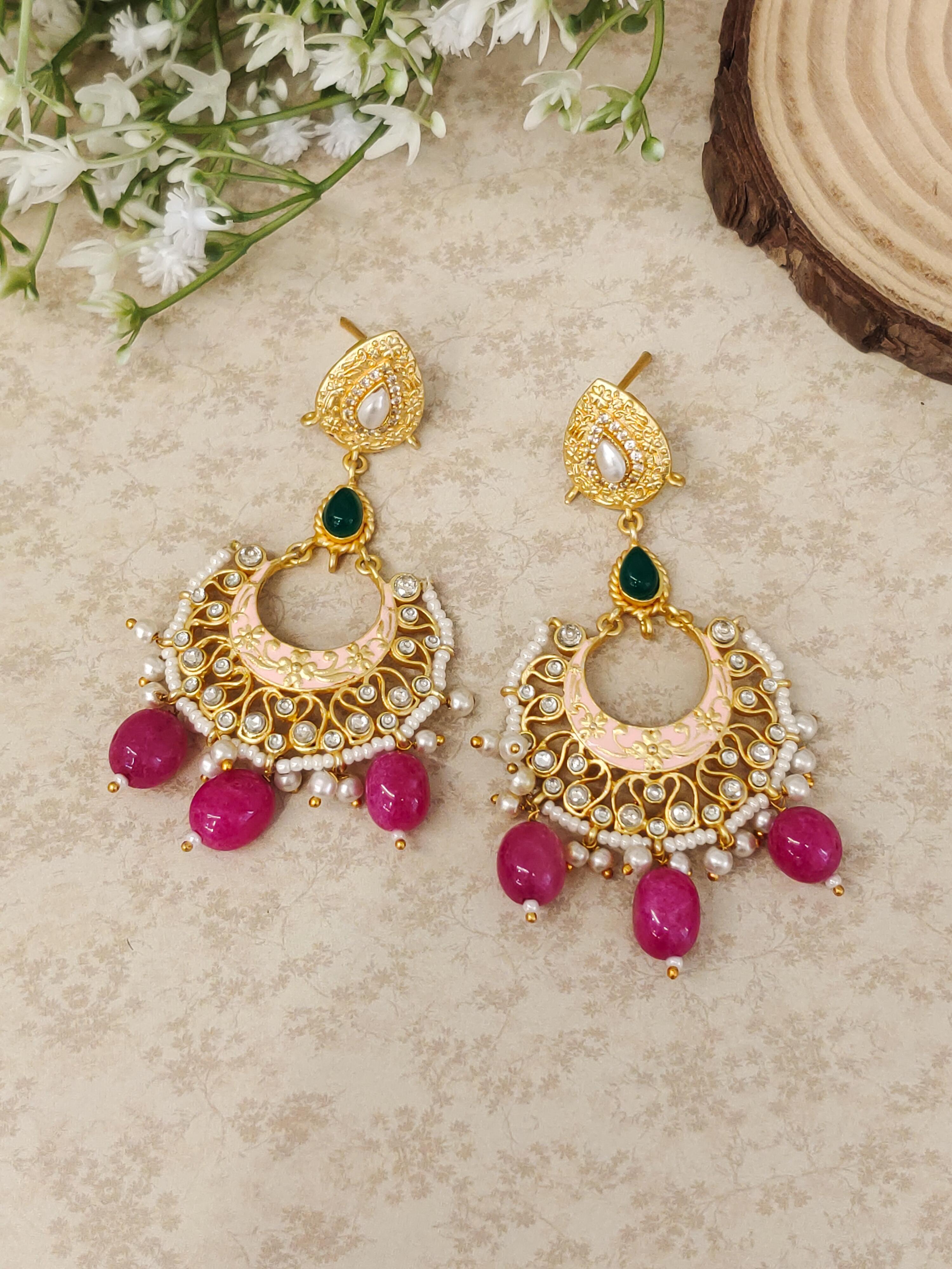 Drishti Matte Gold Earrings
