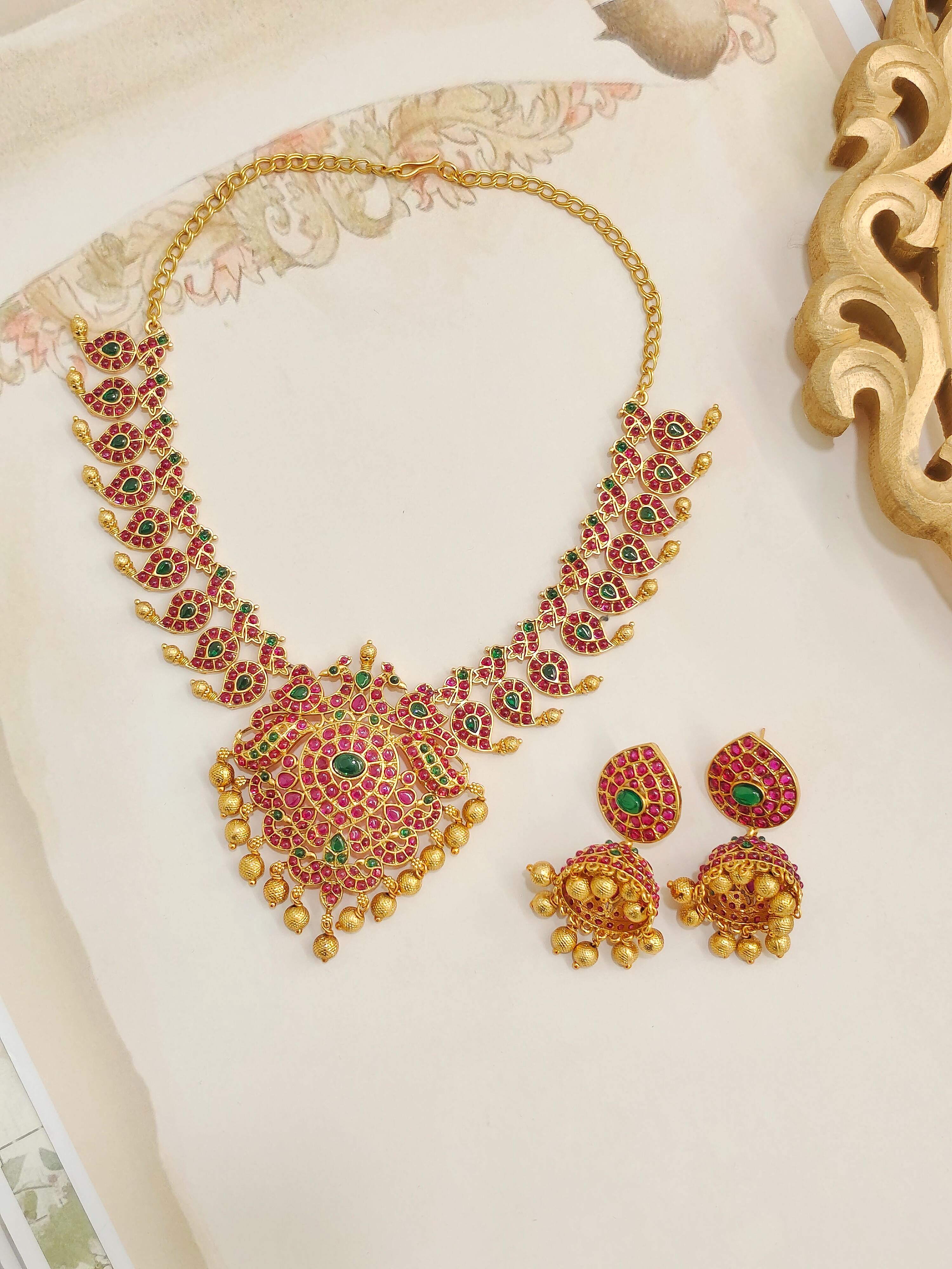 Kasturi Temple Necklace set