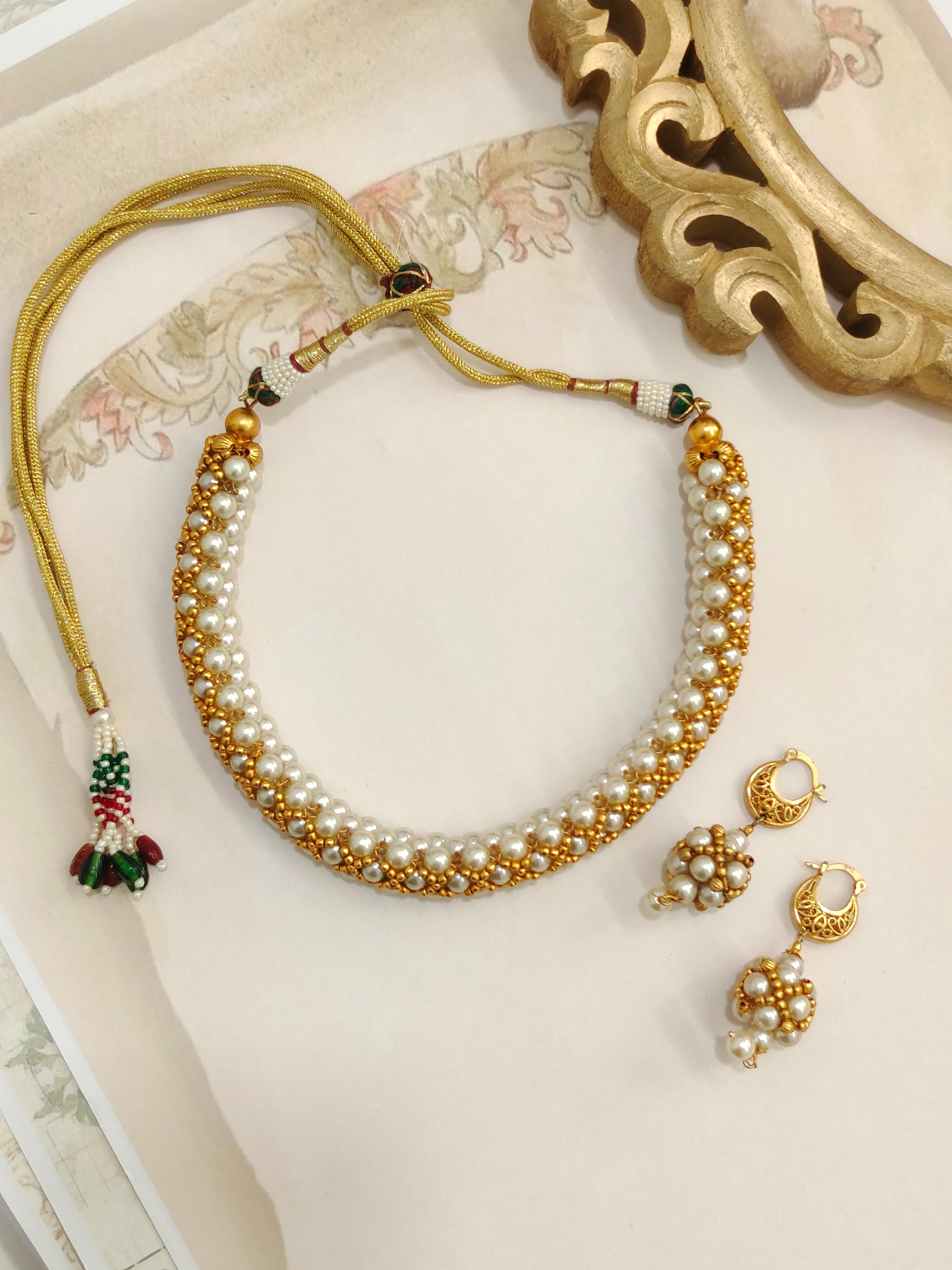 Vasudha Cluster Pearl Necklace