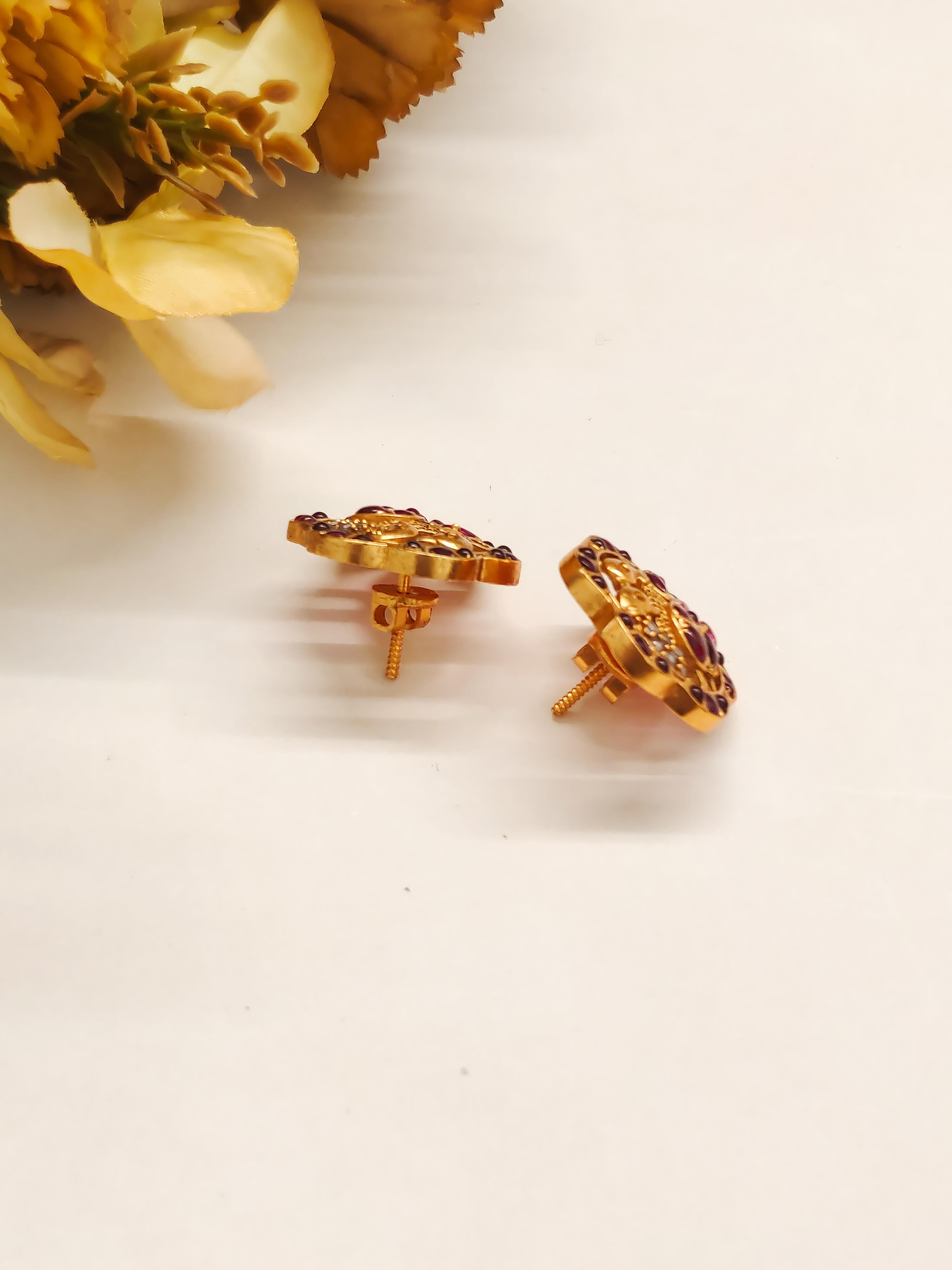 Mayuri Temple Stud Earrings