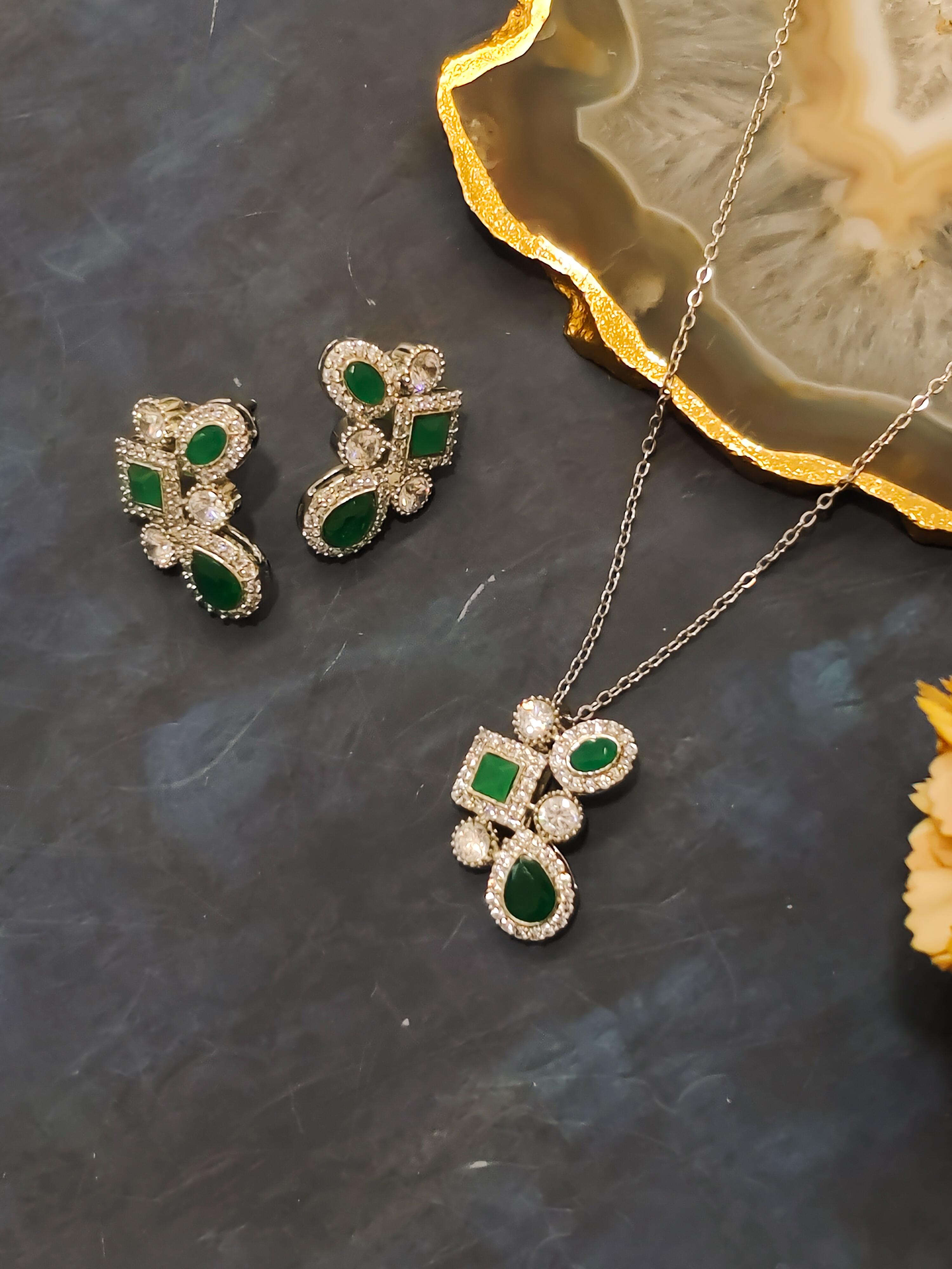 Nishka CZ Pendant Set