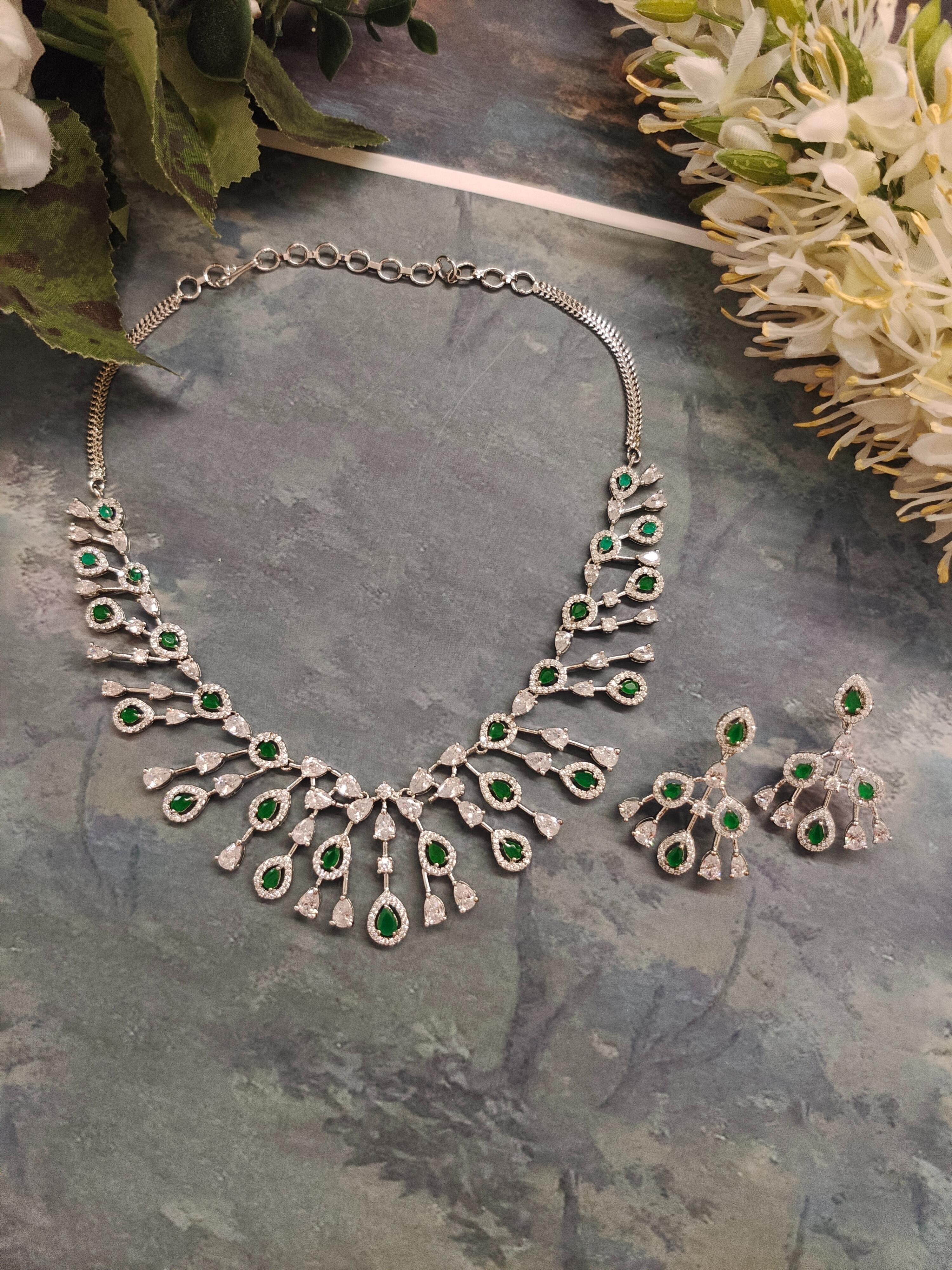 Naira CZ Diamond Necklace Set