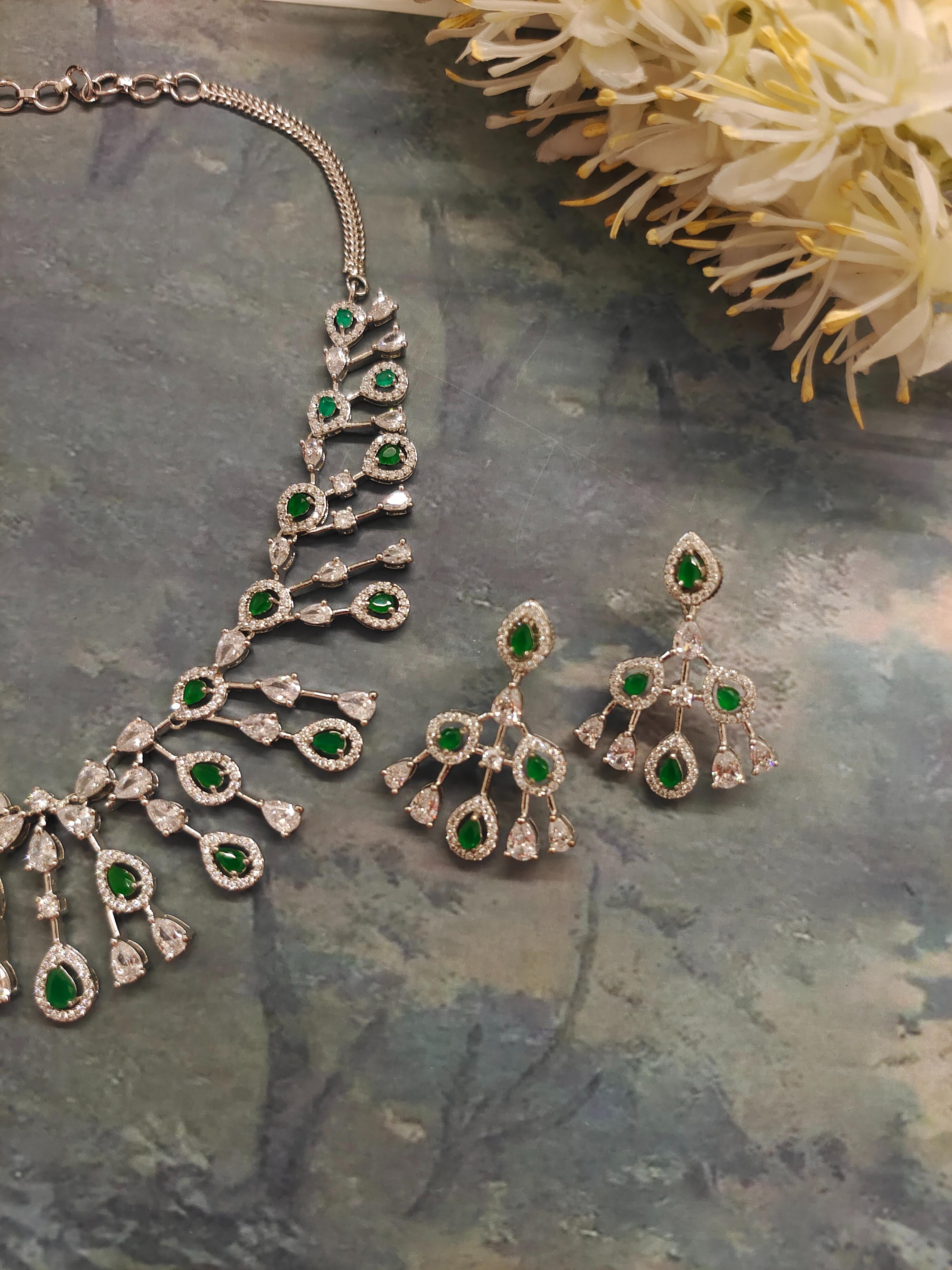 Naira CZ Diamond Necklace Set