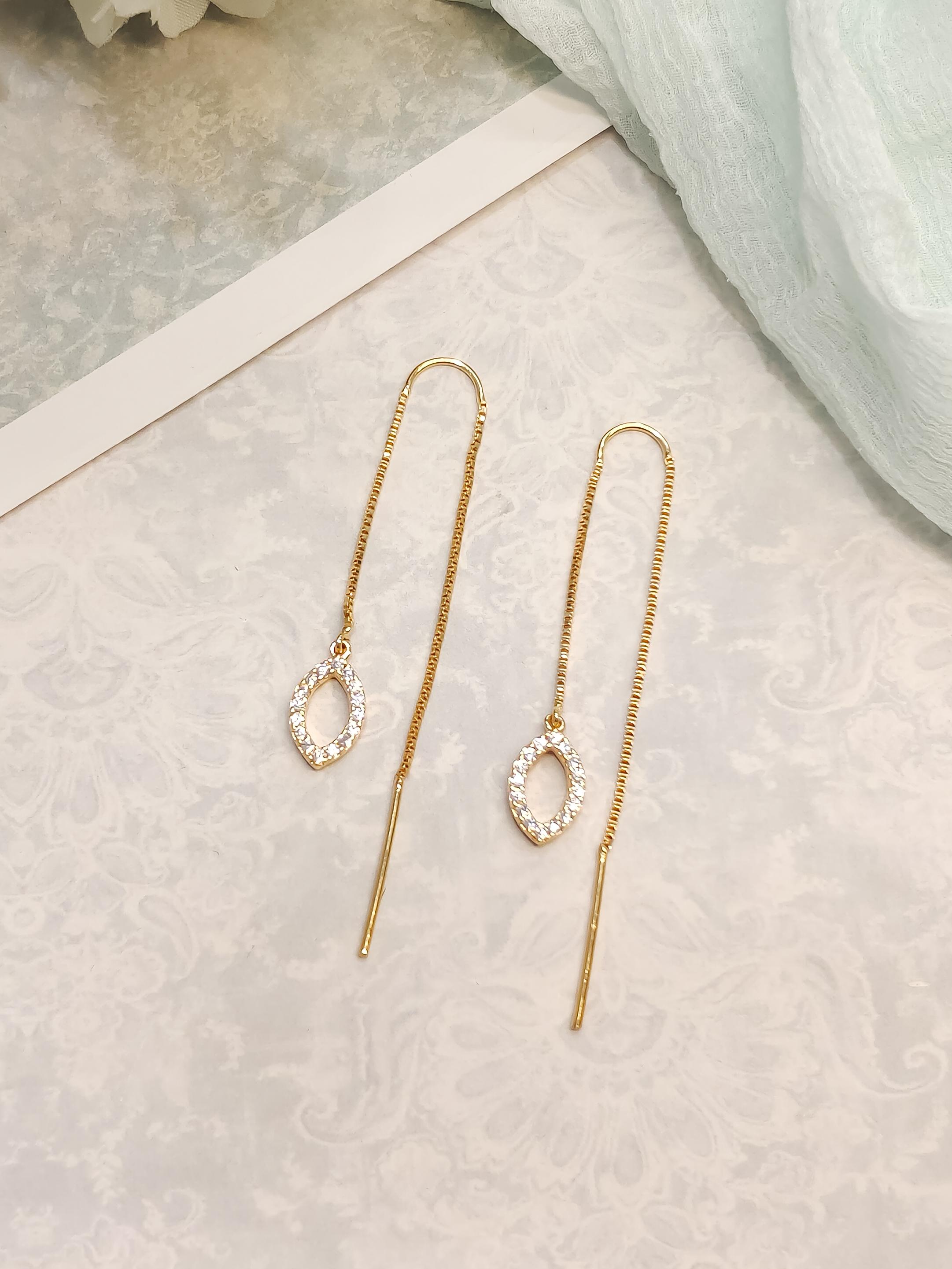 Sui Dhaaga CZ Earrings, Oval