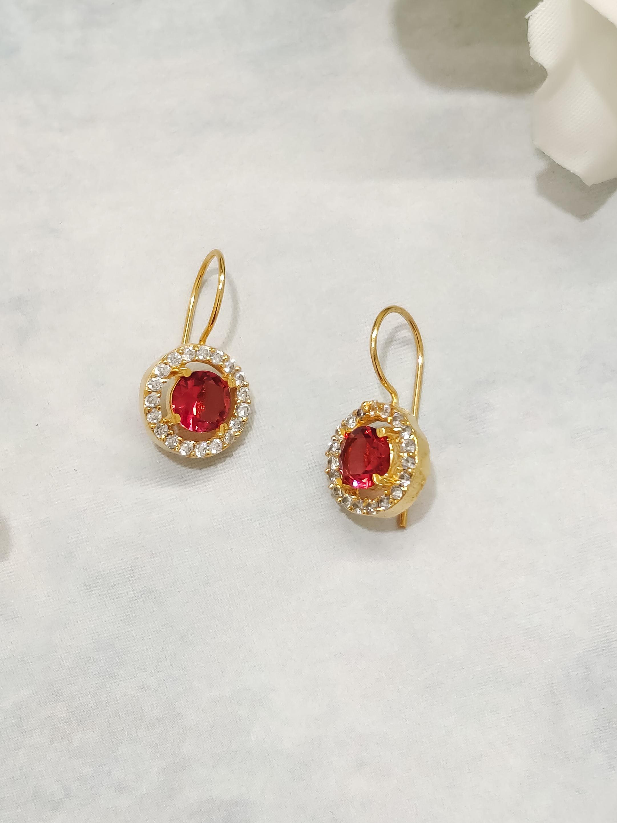 Dainty Stone Hook Earrings