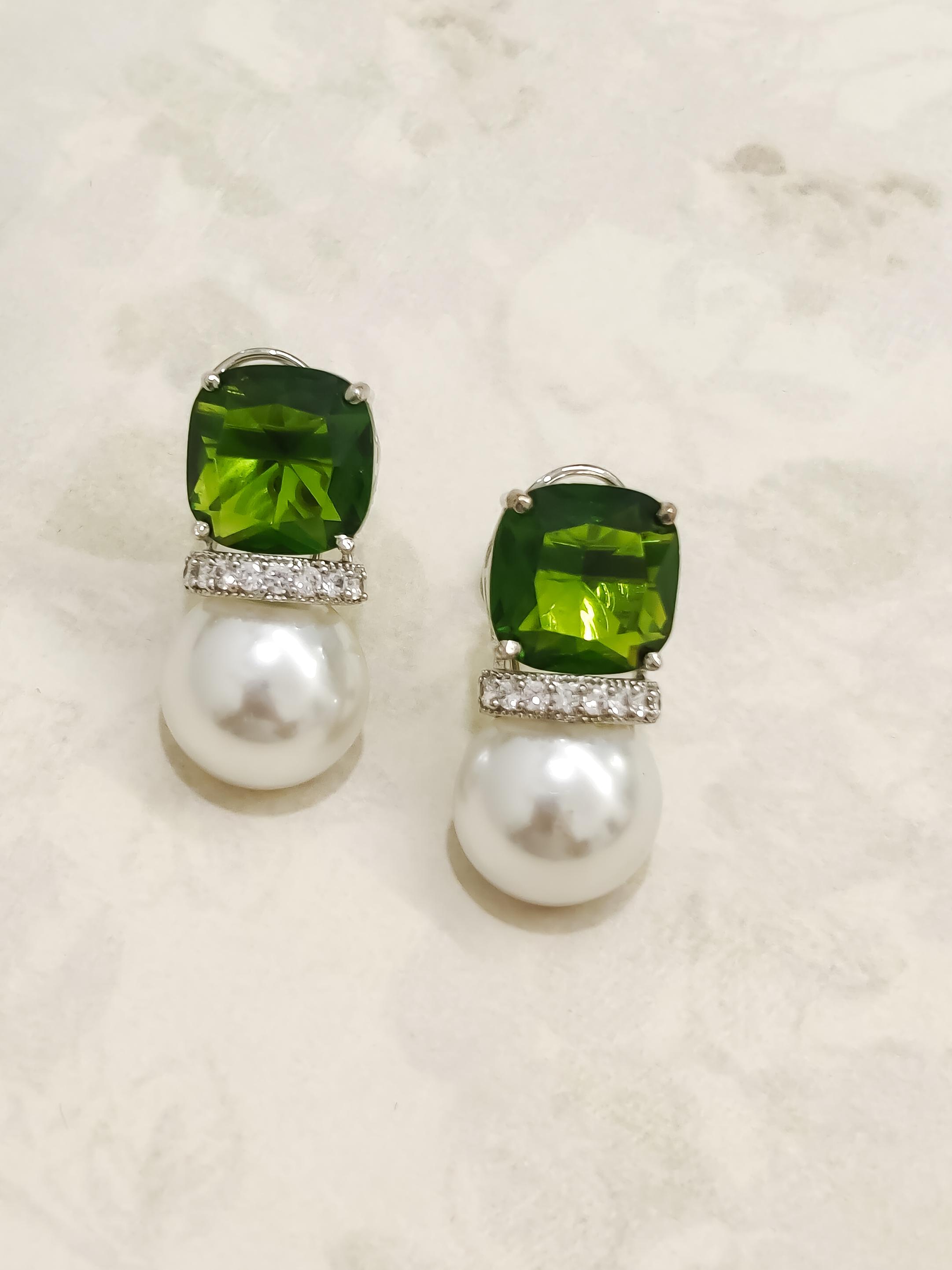 Colourful Pearl CZ Earrings