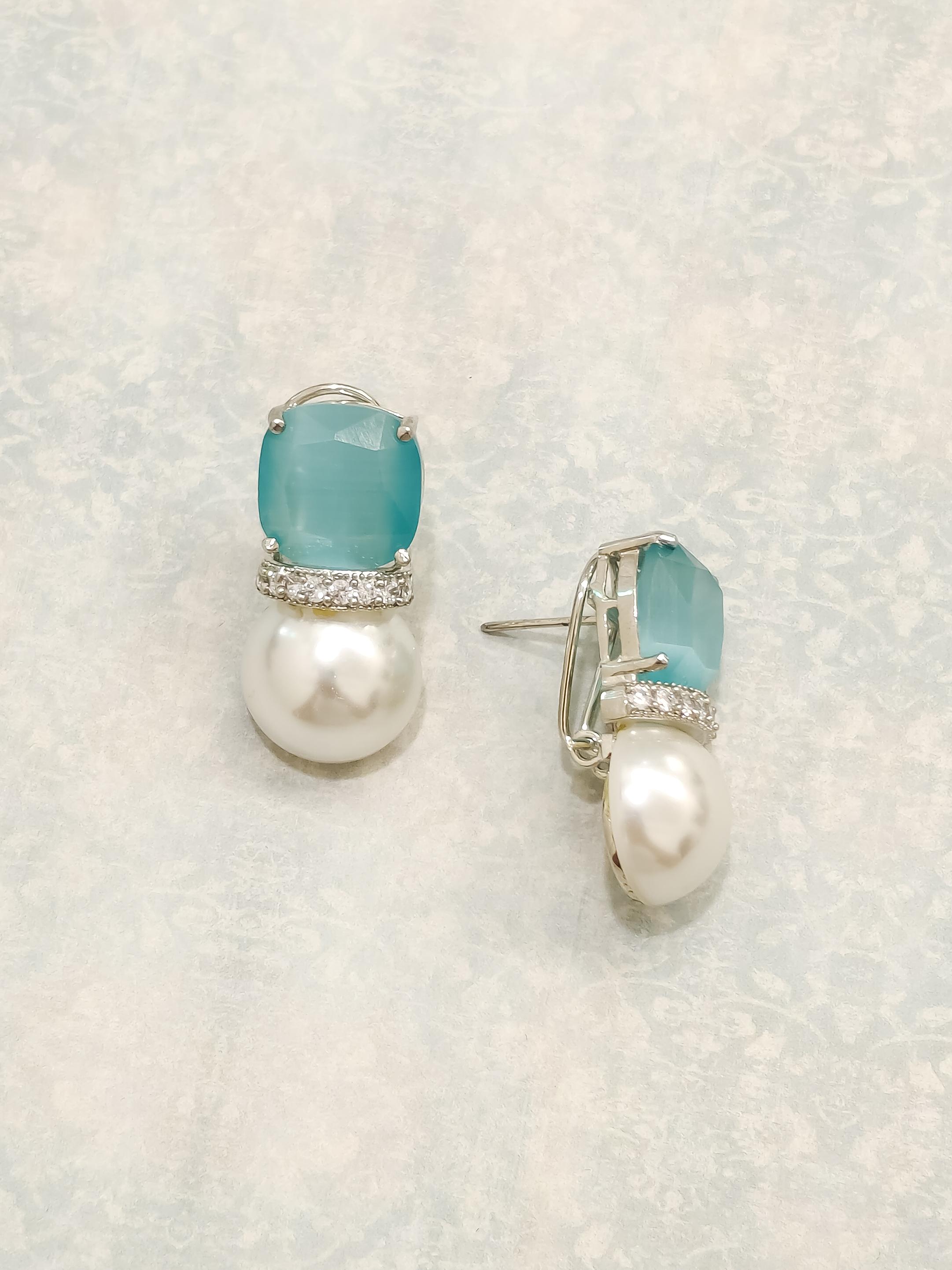Colourful Pearl CZ Earrings