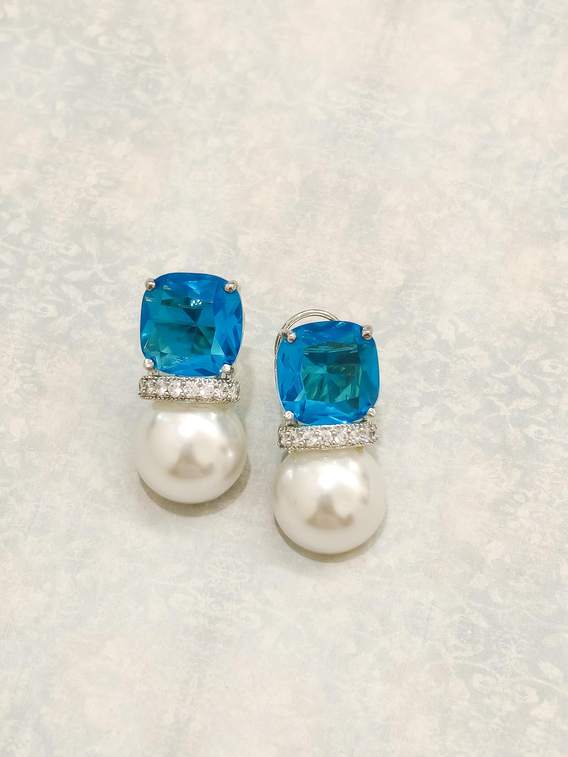 Colourful Pearl CZ Earrings