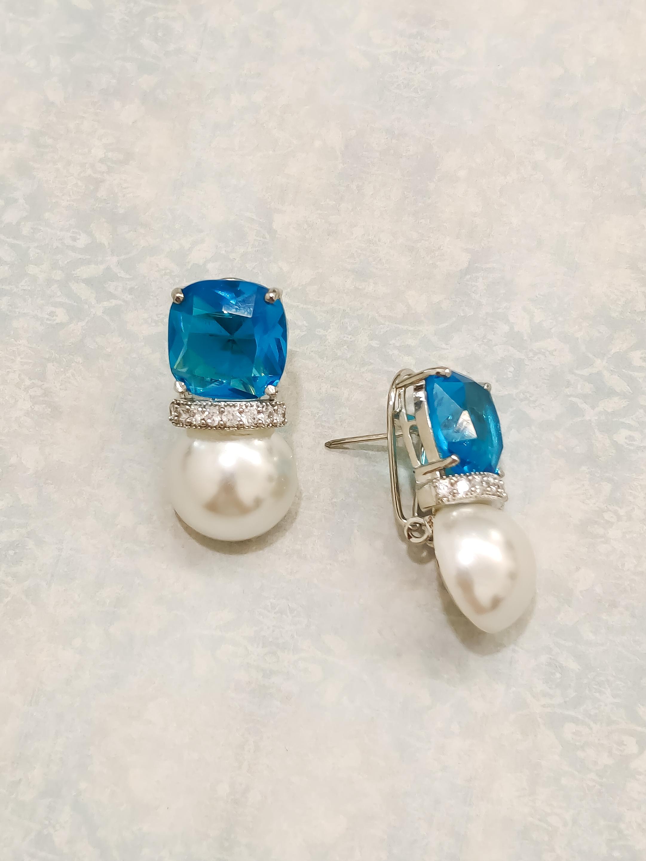 Colourful Pearl CZ Earrings