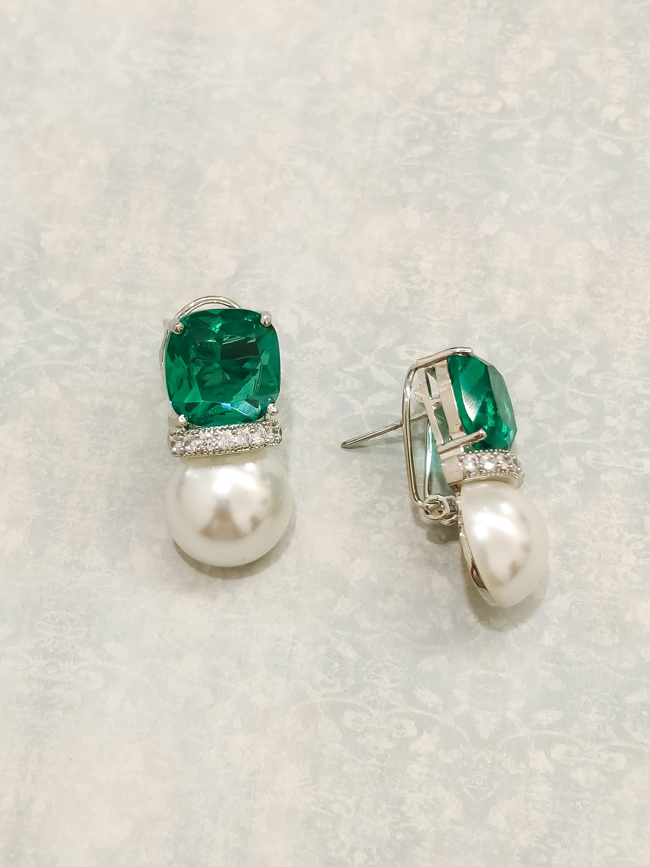 Colourful Pearl CZ Earrings